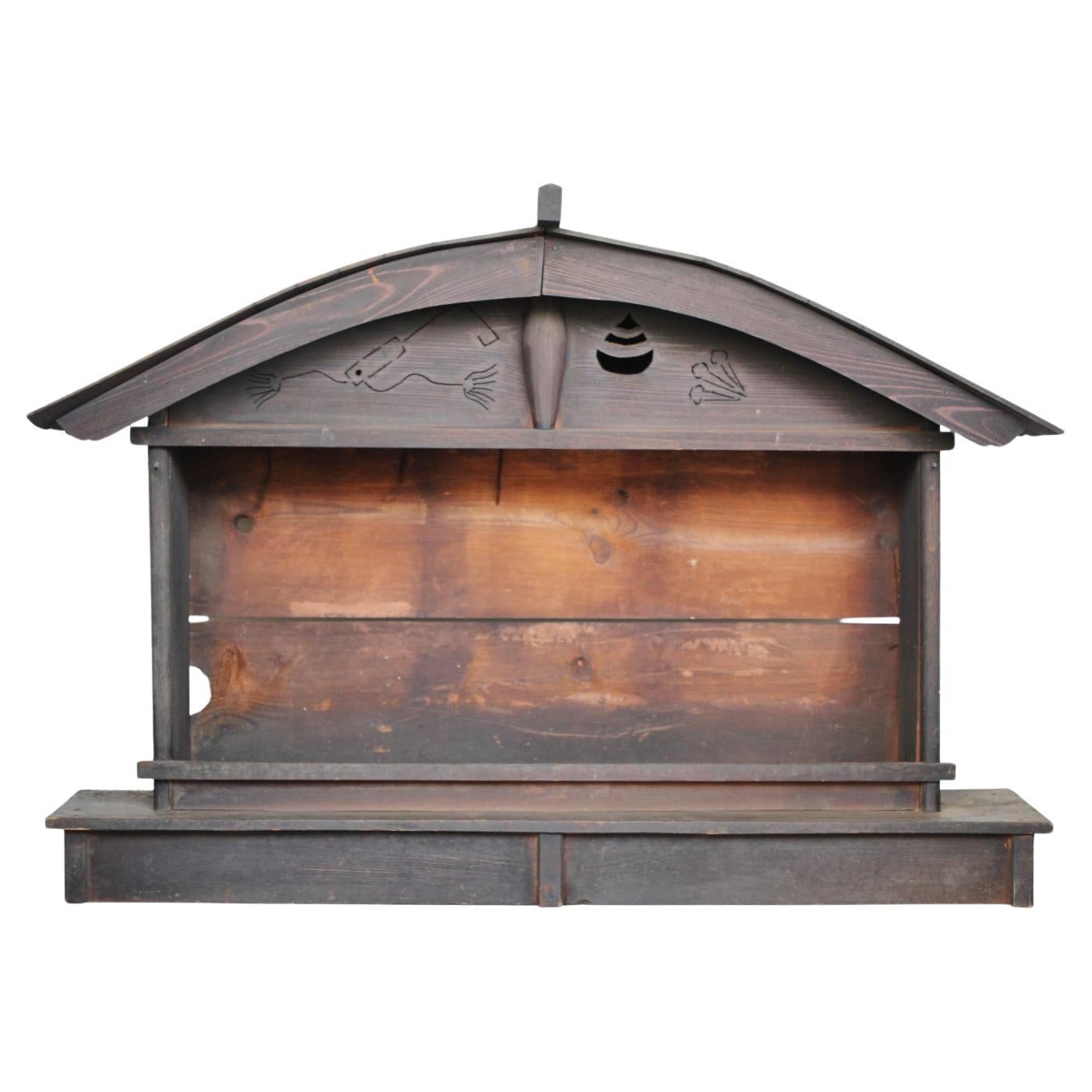 Japanese Antiques Primitive Art wood Shrine for Buddhist statues