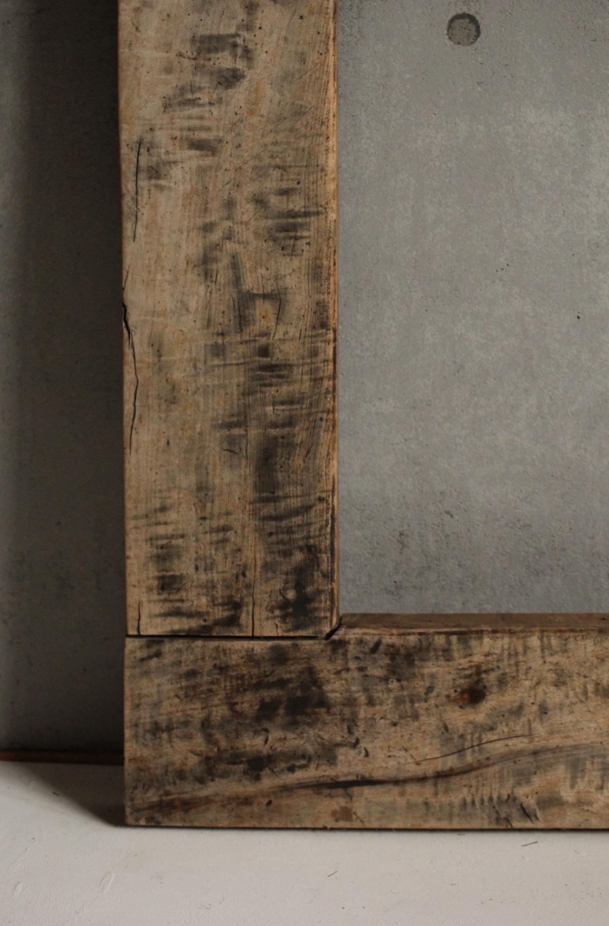 Japanese Antiques primitive Japanese oak a wooden frame for hearth For Sale 5