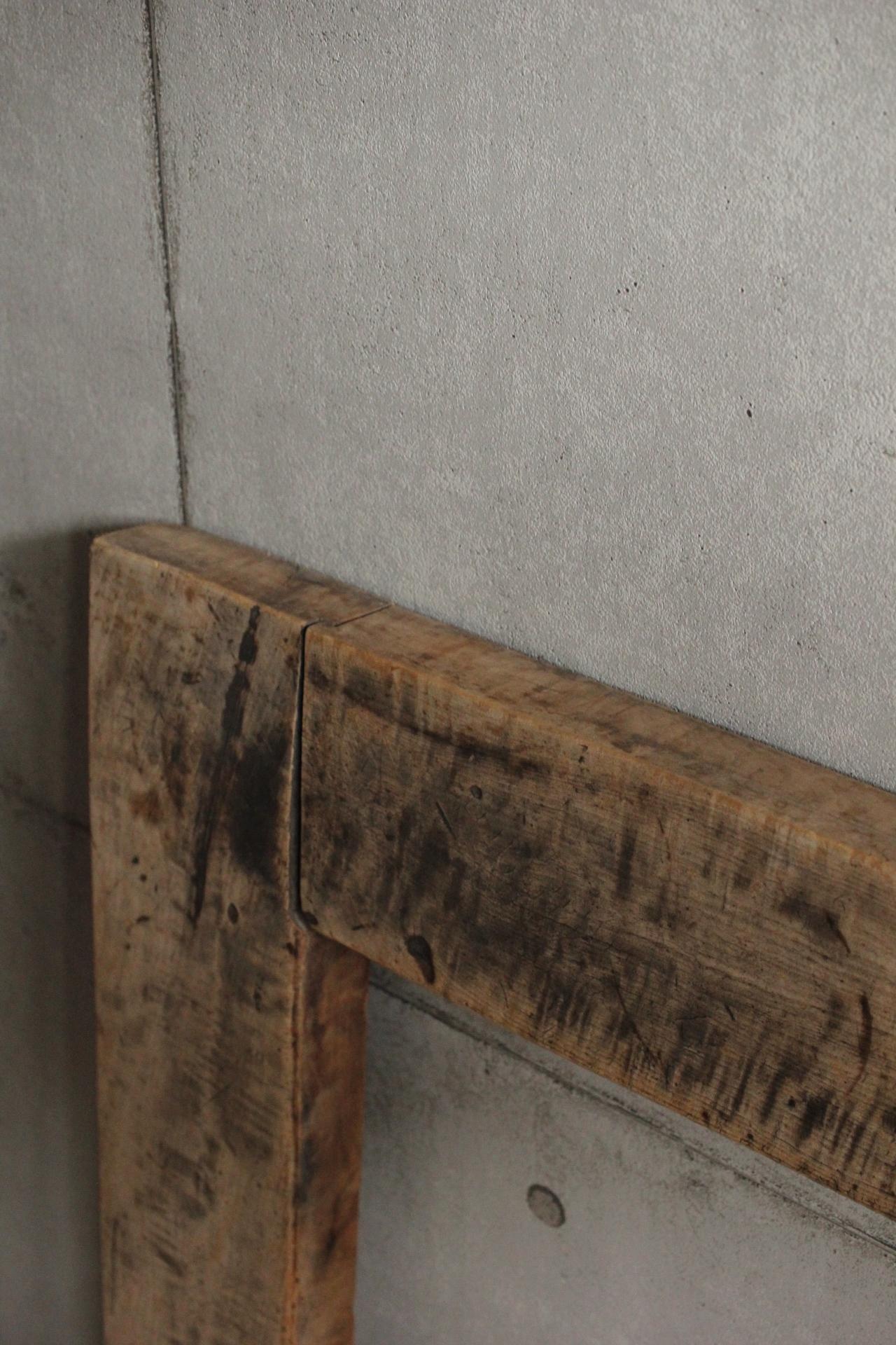 Japanese Antiques primitive Japanese oak a wooden frame for hearth For Sale 6