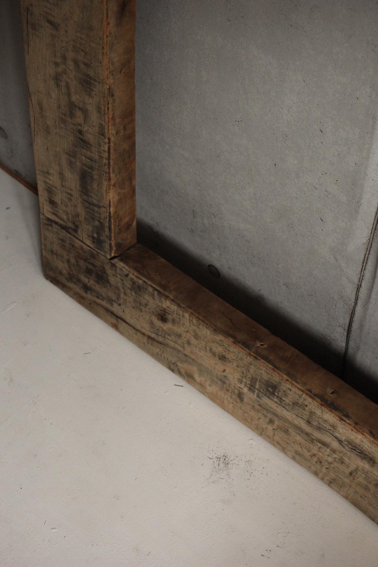 Japanese Antiques primitive Japanese oak a wooden frame for hearth For Sale 7