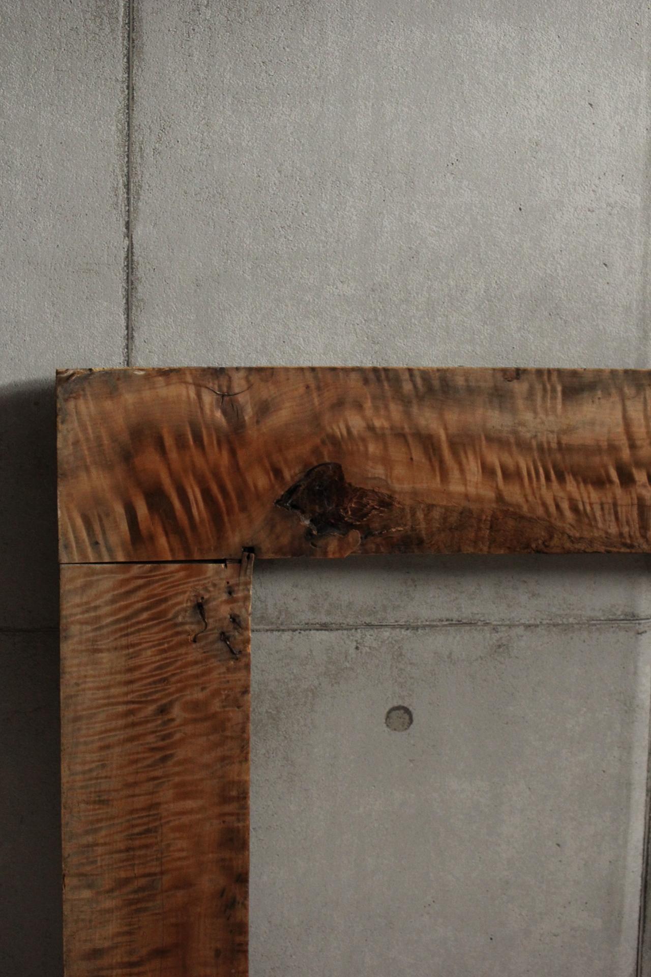 Japanese Antiques primitive Japanese oak a wooden frame for hearth For Sale 9