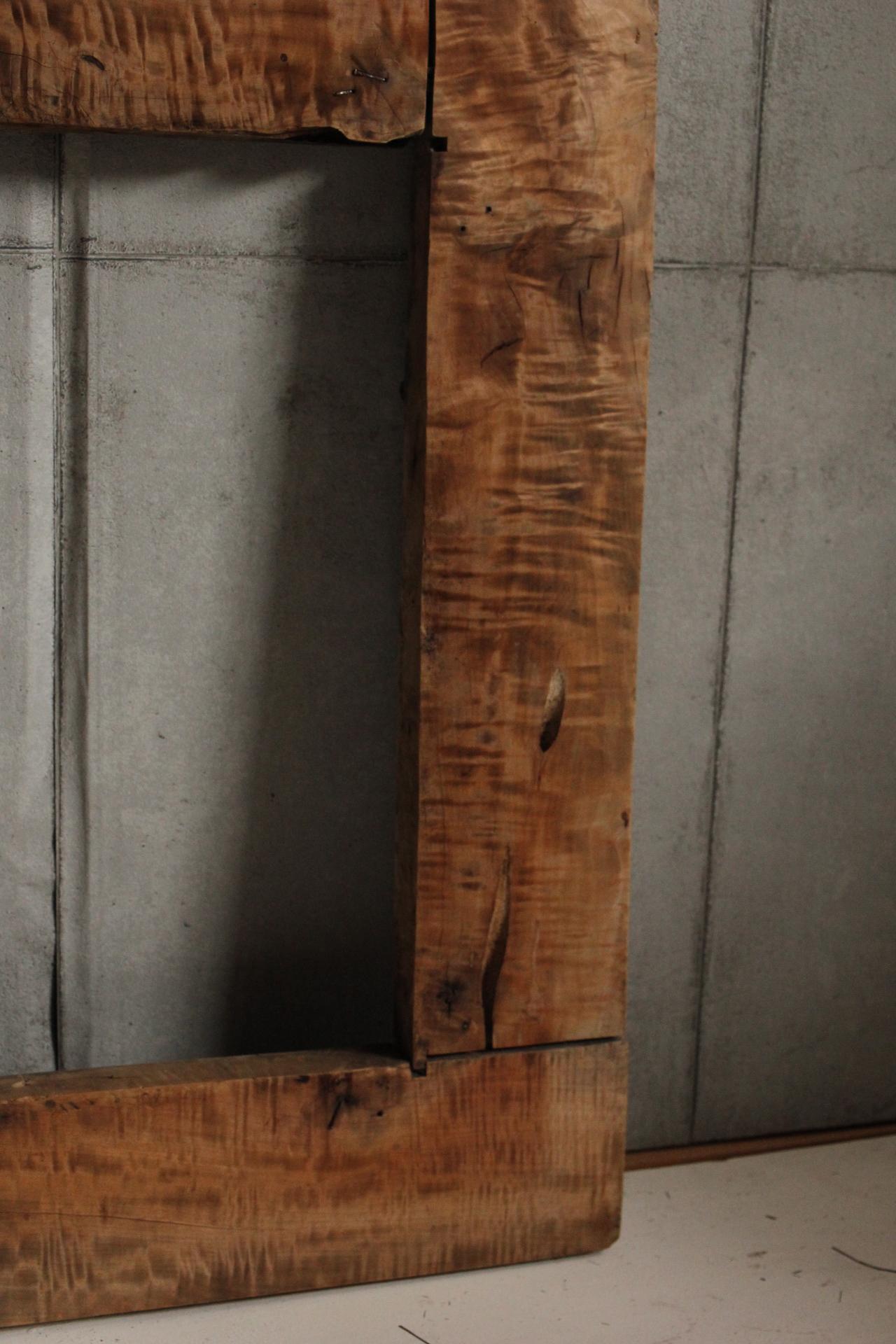 Japanese Antiques primitive Japanese oak a wooden frame for hearth For Sale 10