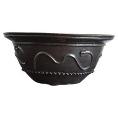 Antique Japanese Antiques Rare Large Pottery Bowl / 1750-1900 / "Satsuma Ware" / Vase