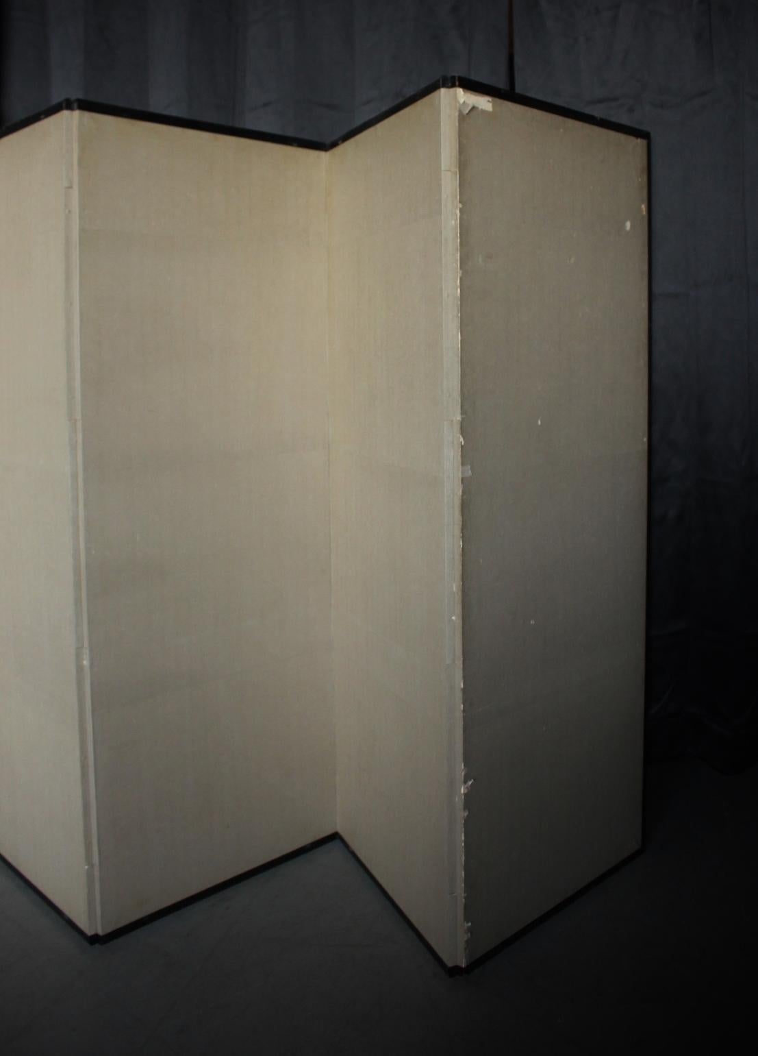Antiquariato giapponese, Canne e oche, set di paraventi pieghevoli in argento, inchiostro, di Shoko in vendita 12