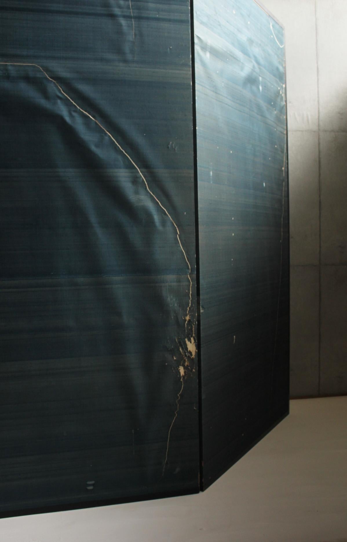 B9 Japanese Antiques Silver folding screen, 2panel For Sale 14