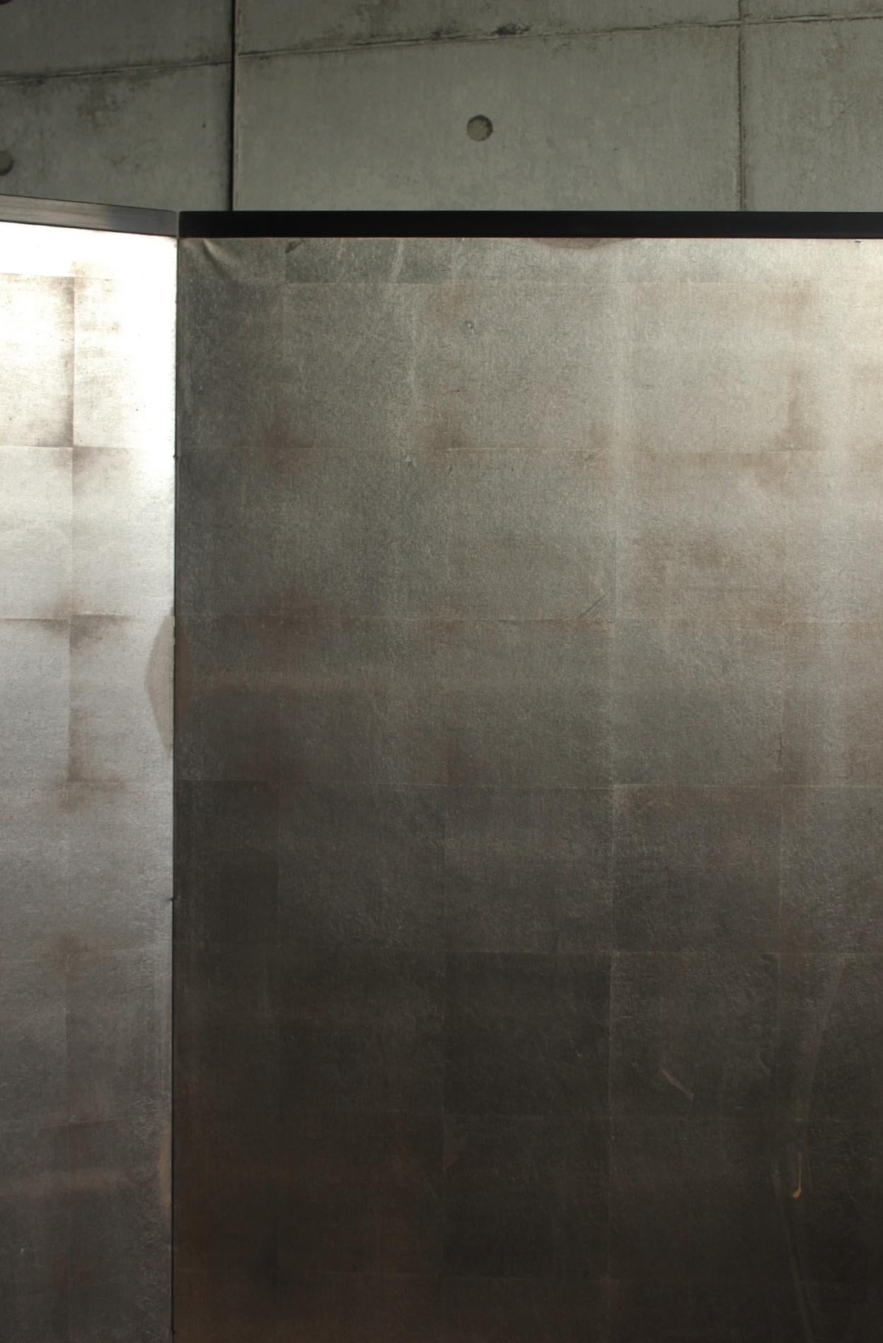 B9 Japanese Antiques Silver folding screen, 2panel For Sale 1