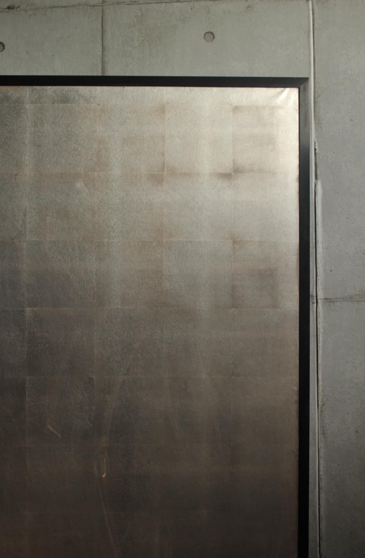 B9 Japanese Antiques Silver folding screen, 2panel For Sale 2