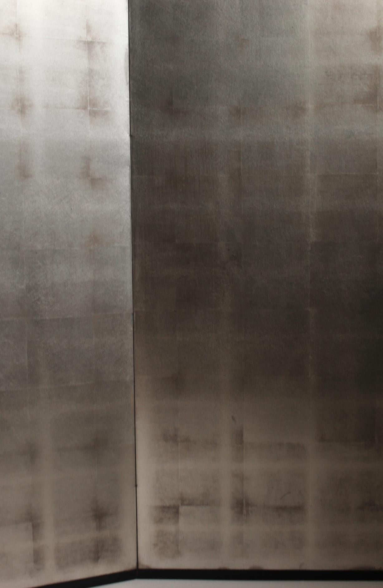 B9 Japanese Antiques Silver folding screen, 2panel For Sale 3