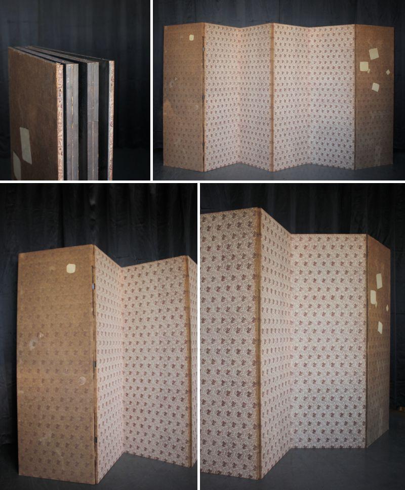 Japanese Antiques Silver folding screen, 6-panel , cranes and pine For Sale 12
