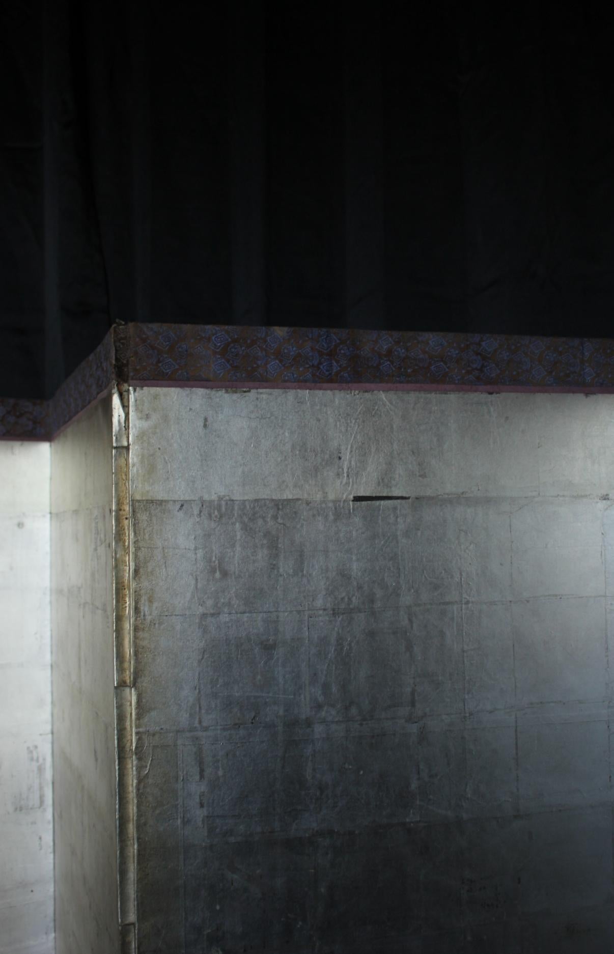 B7 Japanese Antiques Silver Screen, 6-panel Byobu For Sale 3