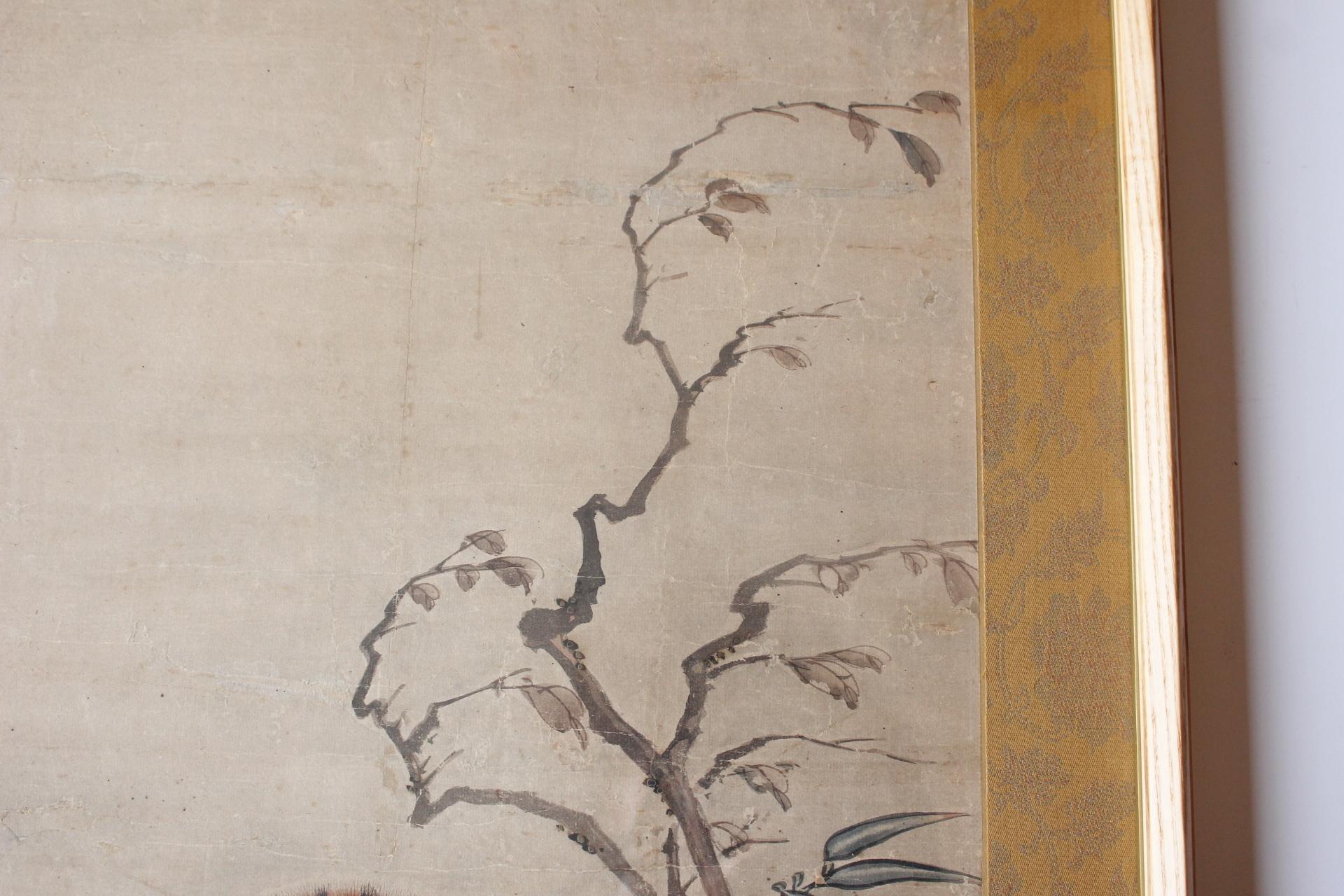 Japanische Antiquitäten Suzuki Kiryu(鈴木冀龍), Tigergemälde , Gerahmt auf Papier im Zustand „Gut“ im Angebot in Niiza, JP