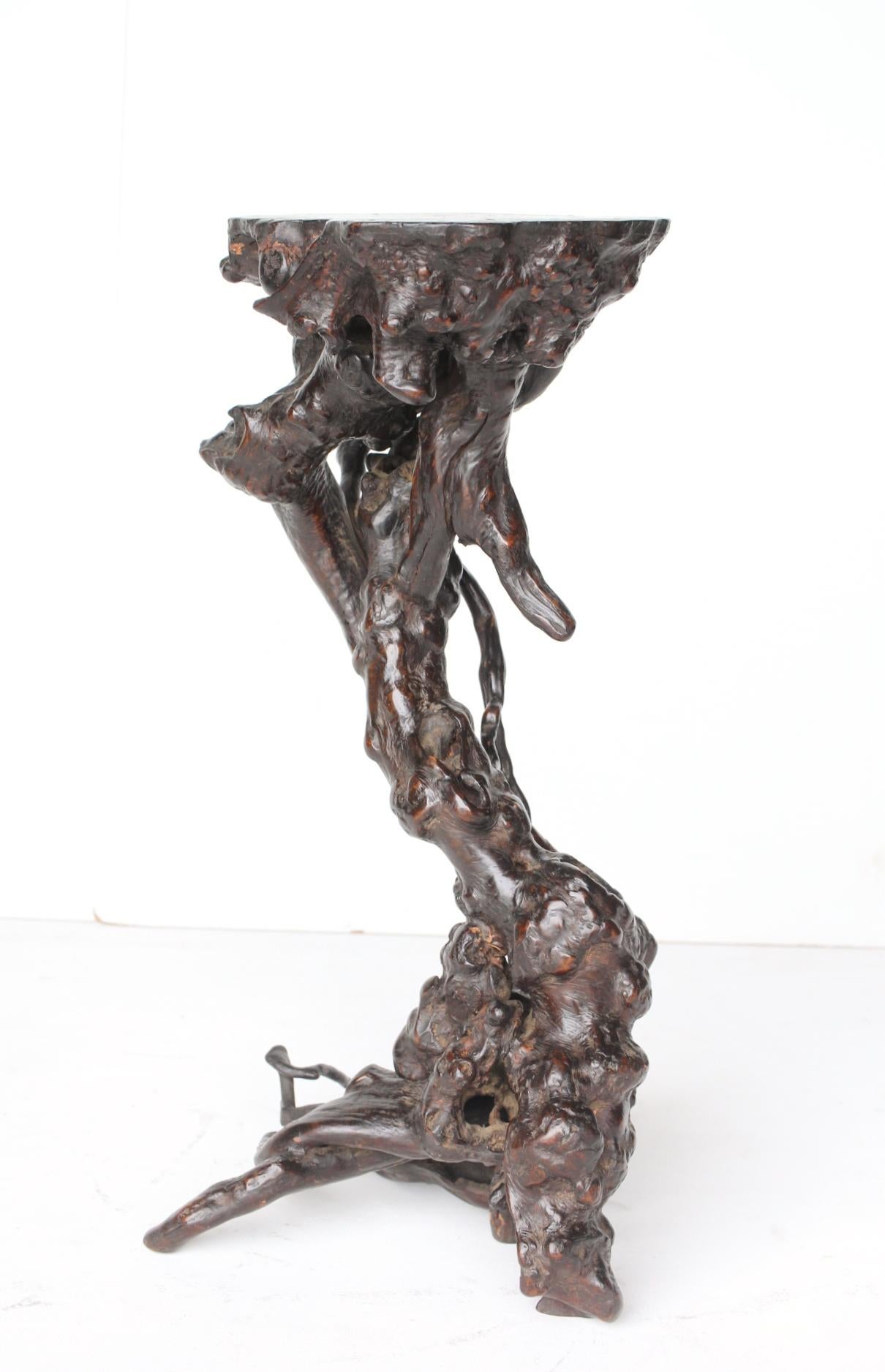 Japanese Antiques Tree Root Stand / Side Table Wabisabi bonsai premitive For Sale 6