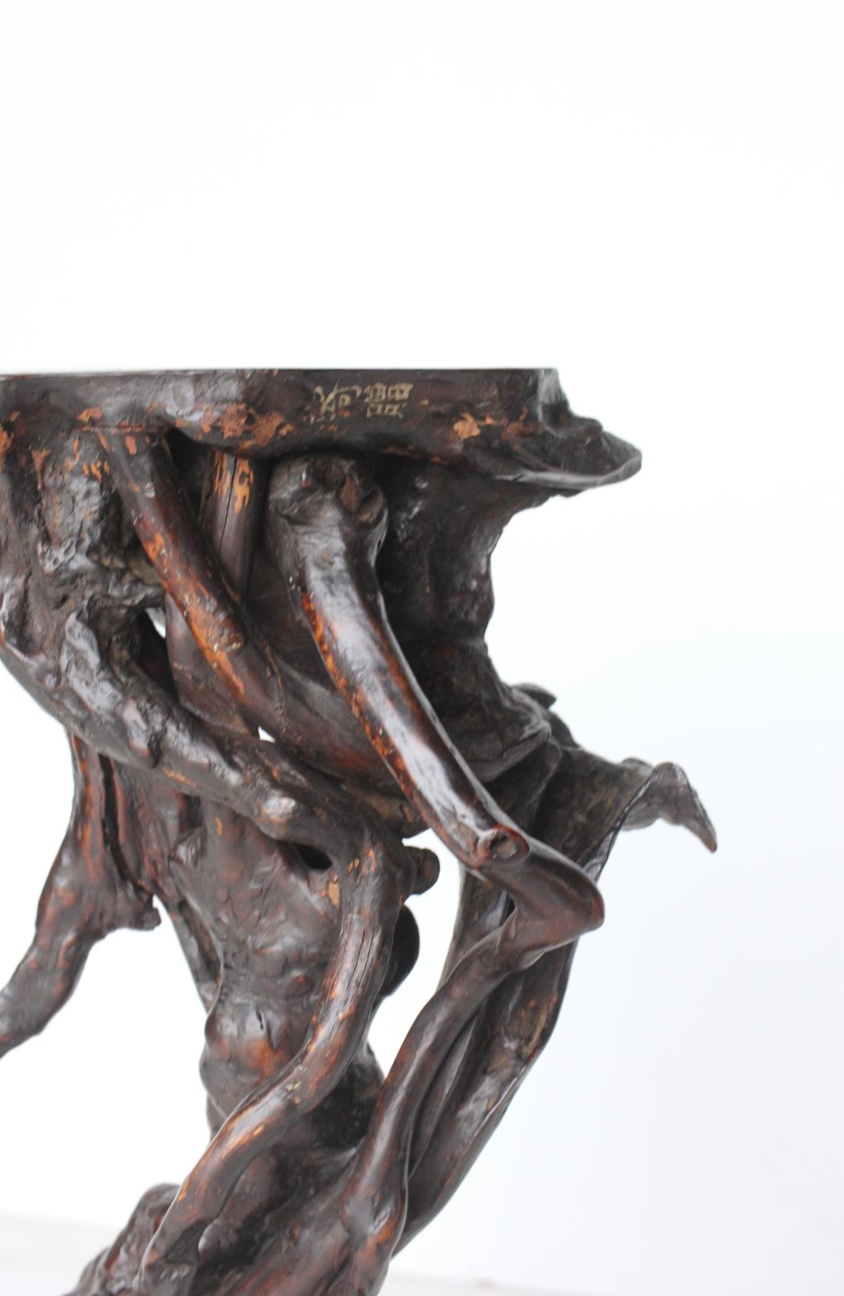 Japanese Antiques Tree Root Stand / Side Table Wabisabi bonsai premitive For Sale 4