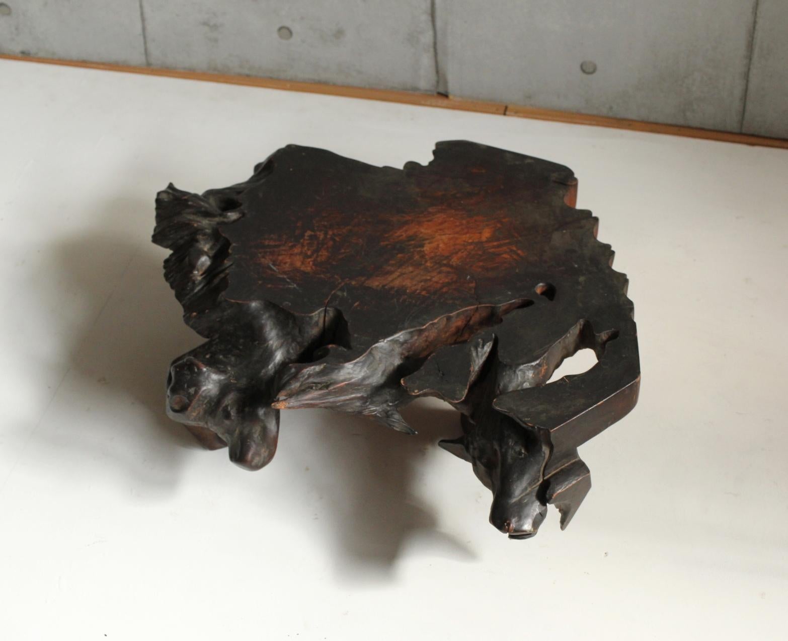 19th Century Japanese Antiques Tree Stand / table Wabisabi Primitive Stool For Sale