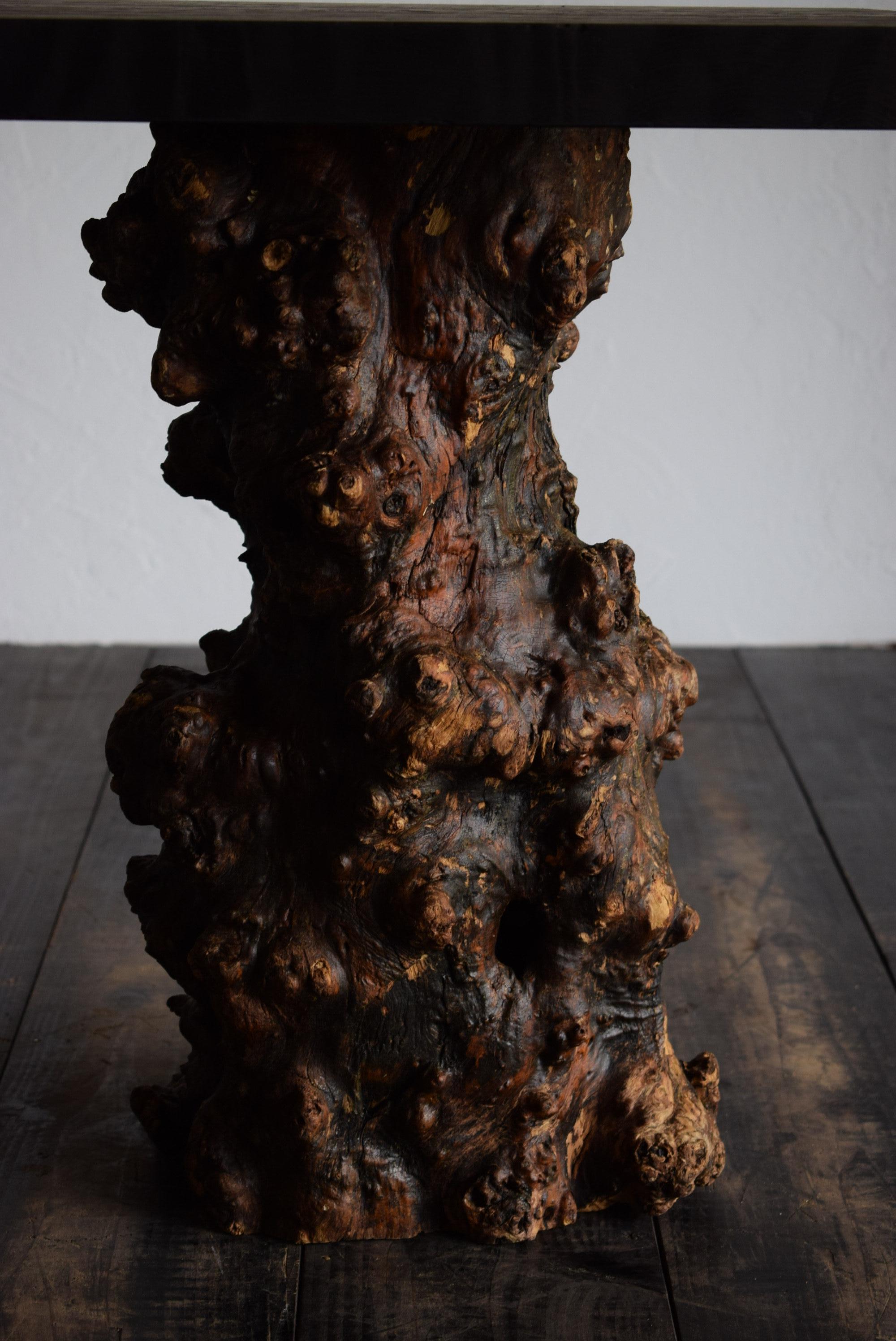 Japanischer antiker Holztisch /wabi-sabi Beistelltisch / primitiver Holztisch / stan (20. Jahrhundert)