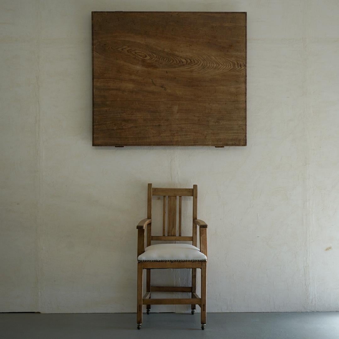 Japanese Antique Wooden Board Art Single Board Grain of wood 1940s Wabi-Sabi For Sale 5