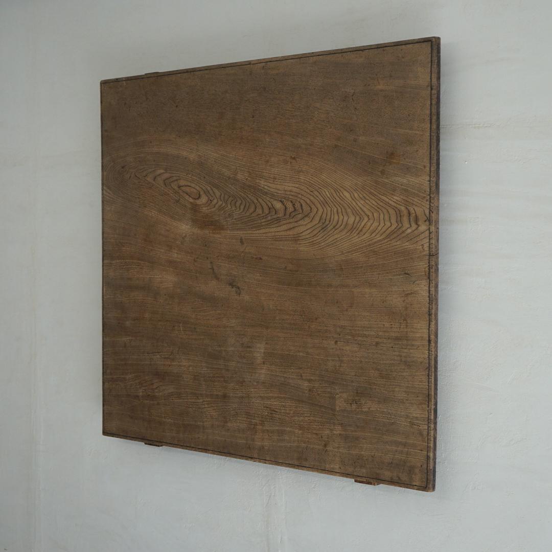 Showa Japanese Antique Wooden Board Art Single Board Grain of wood 1940s Wabi-Sabi For Sale