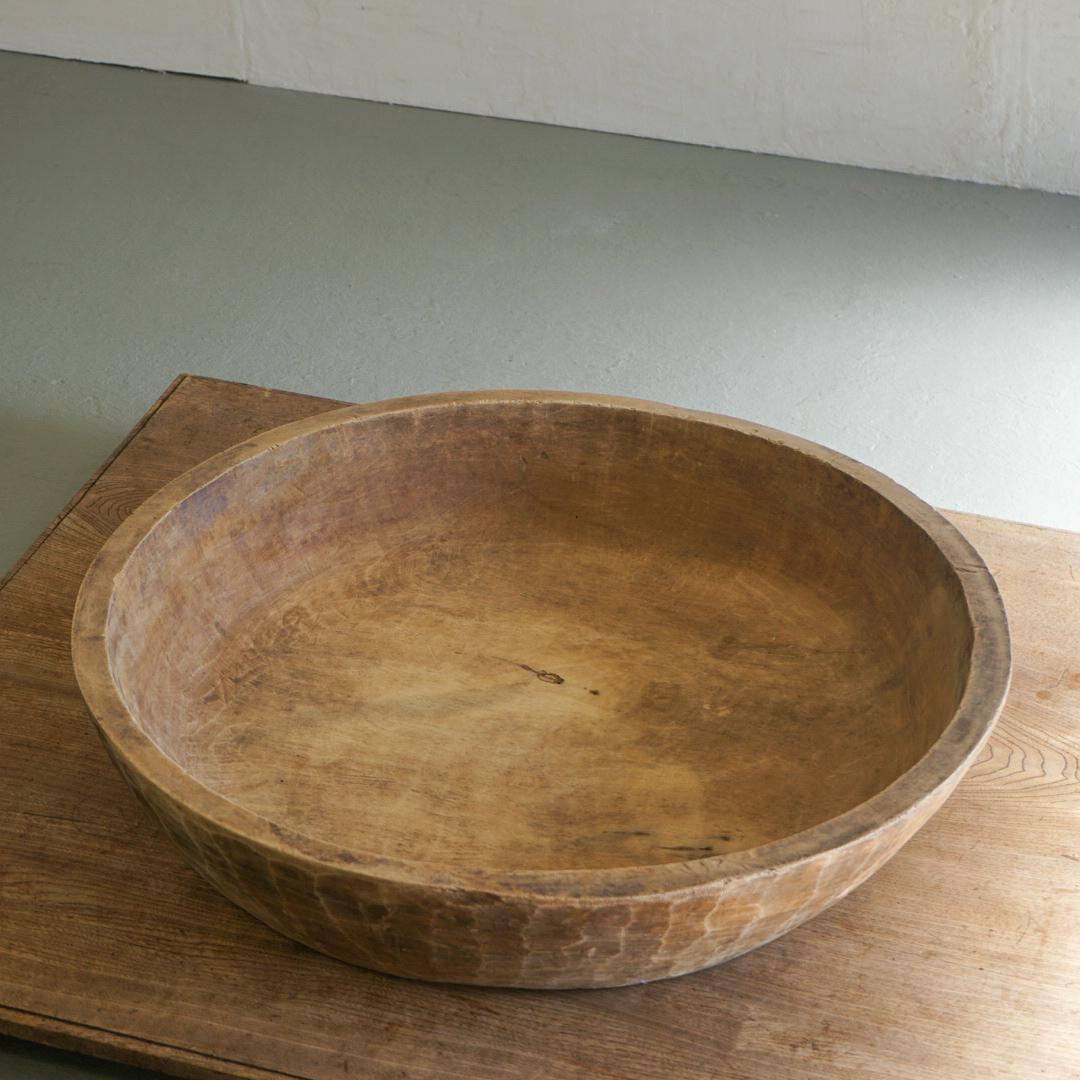 Japanese Antique Wooden Bowl 1910s-1940s Primitive Wabi-Sabi For Sale 10