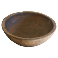Japanese antiques wooden bowl 1910s- primitive wabi-sabi