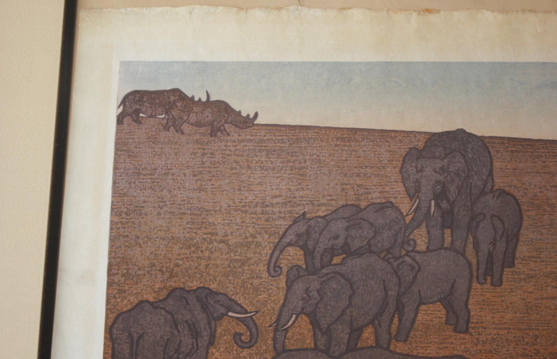 Japanese Antiques Yoshida Toshi [Memory of the Wild] Woodblock print In Good Condition For Sale In Niiza, JP