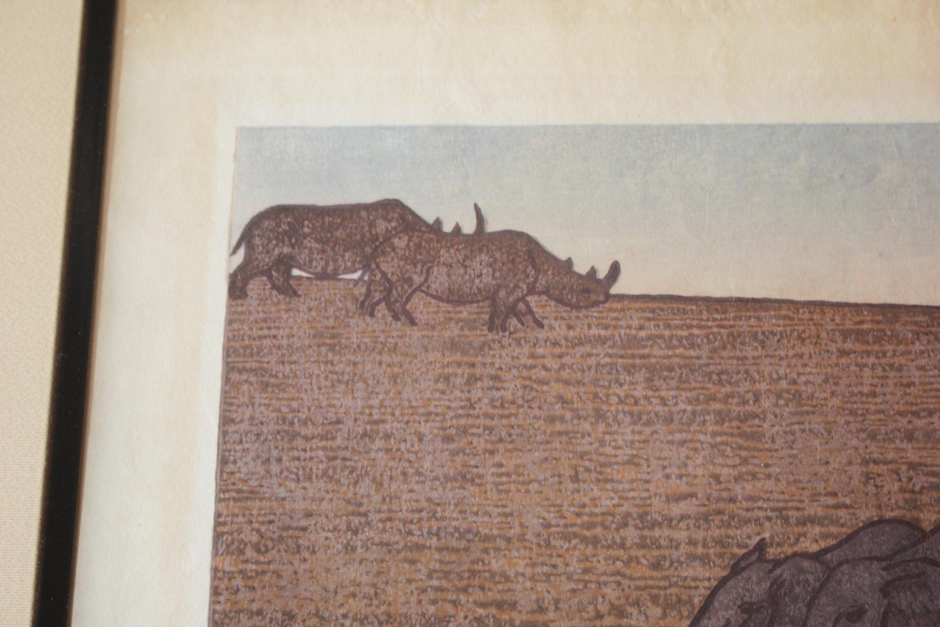 Japanese Antiques Yoshida Toshi [Memory of the Wild] Woodblock print For Sale 1