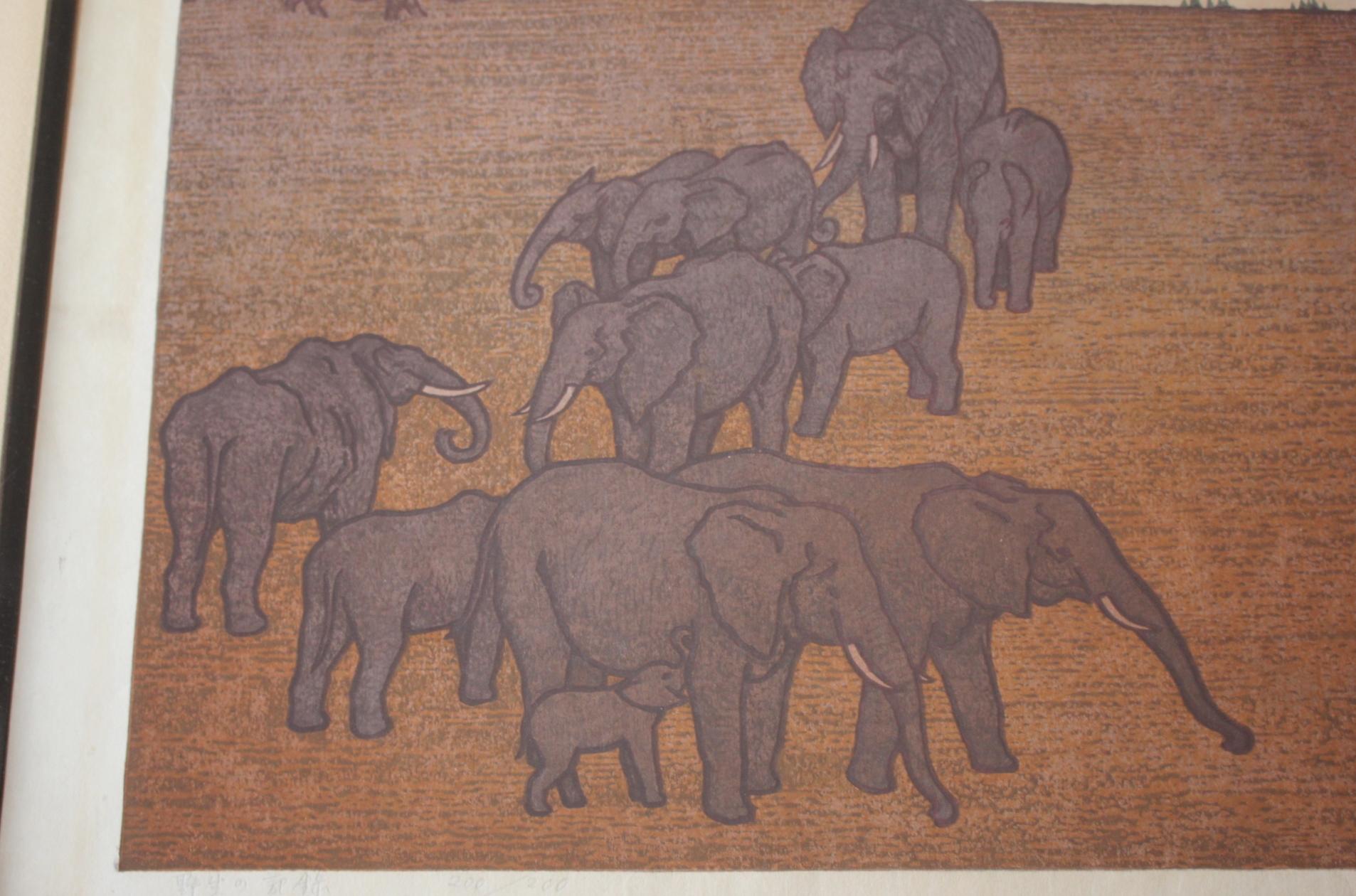 Japanese Antiques Yoshida Toshi [Memory of the Wild] Woodblock print For Sale 2