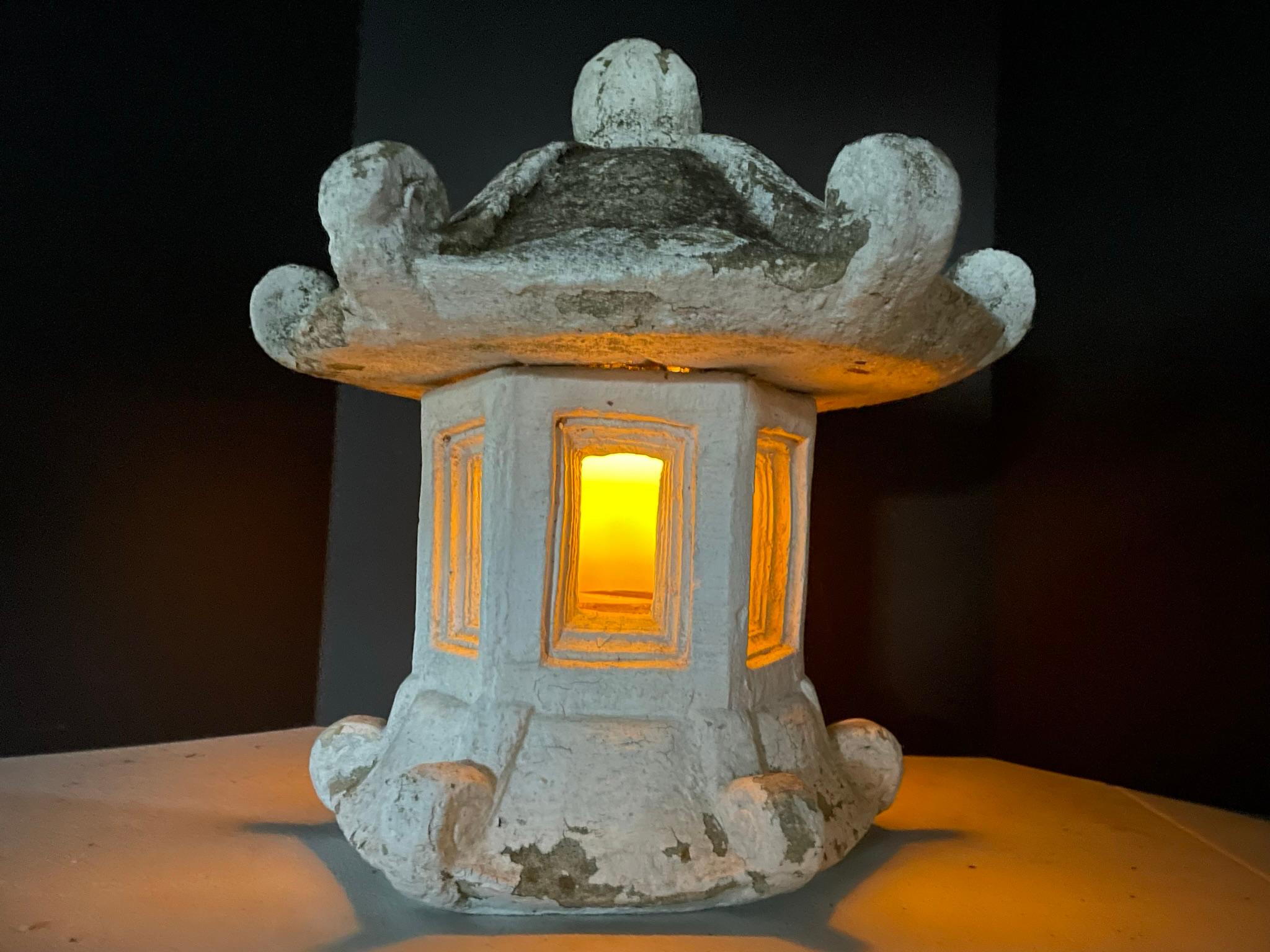 Showa Japanese Arched Kasuga Stone Garden Lantern