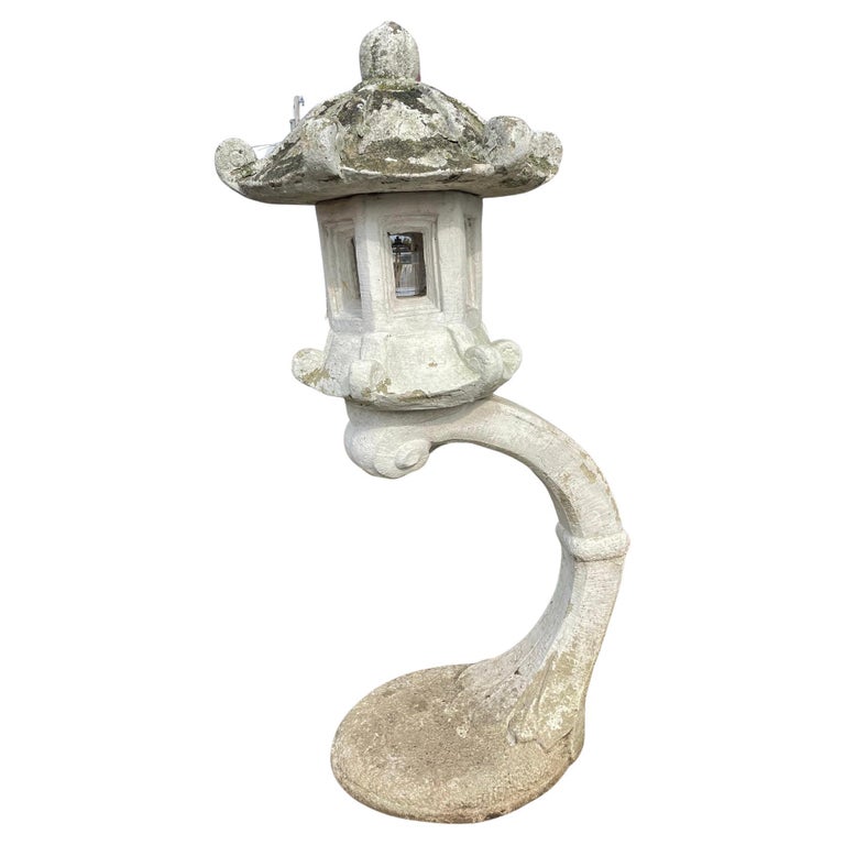 Japanese arched stone garden lantern, 20th century, offered by Schneible Fine Arts