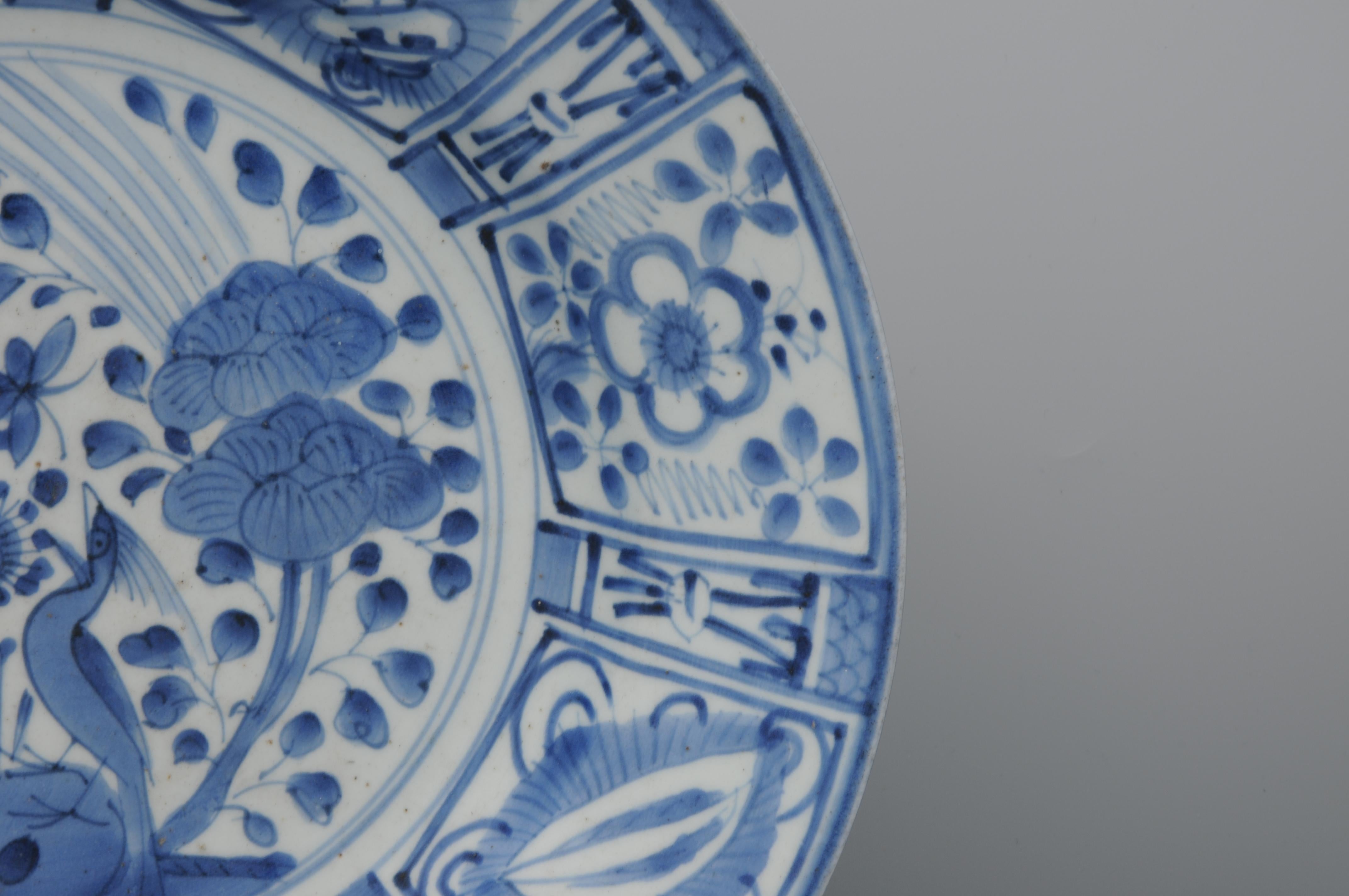 Plato Kraak Japonés Arita Azul y Blanco - Periodo Edo, finales del XVII siglo XVII en venta