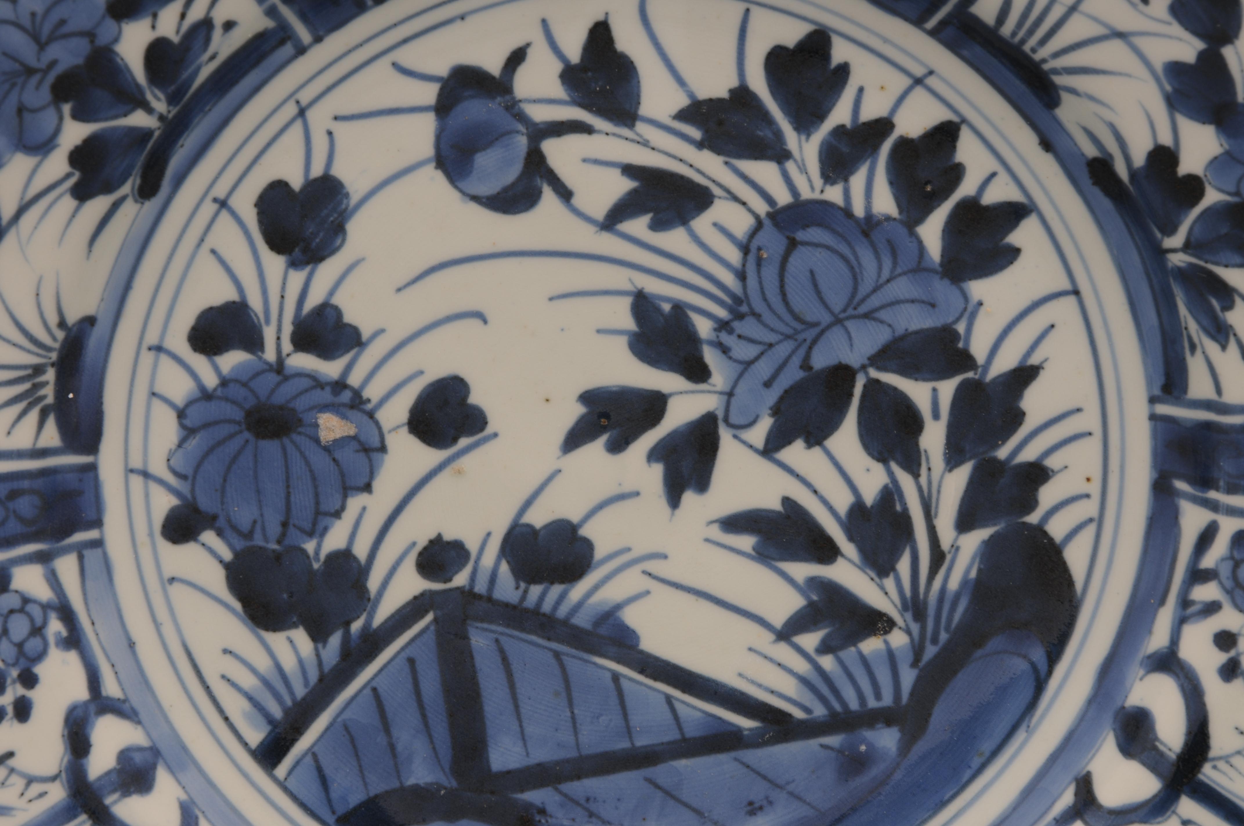 17th Century Japanese Arita Blue and White Kraak Dish - Edo Period, late 17th