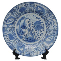 Japanese Arita Blue and White Kraak Dish - Edo Period, late 17th