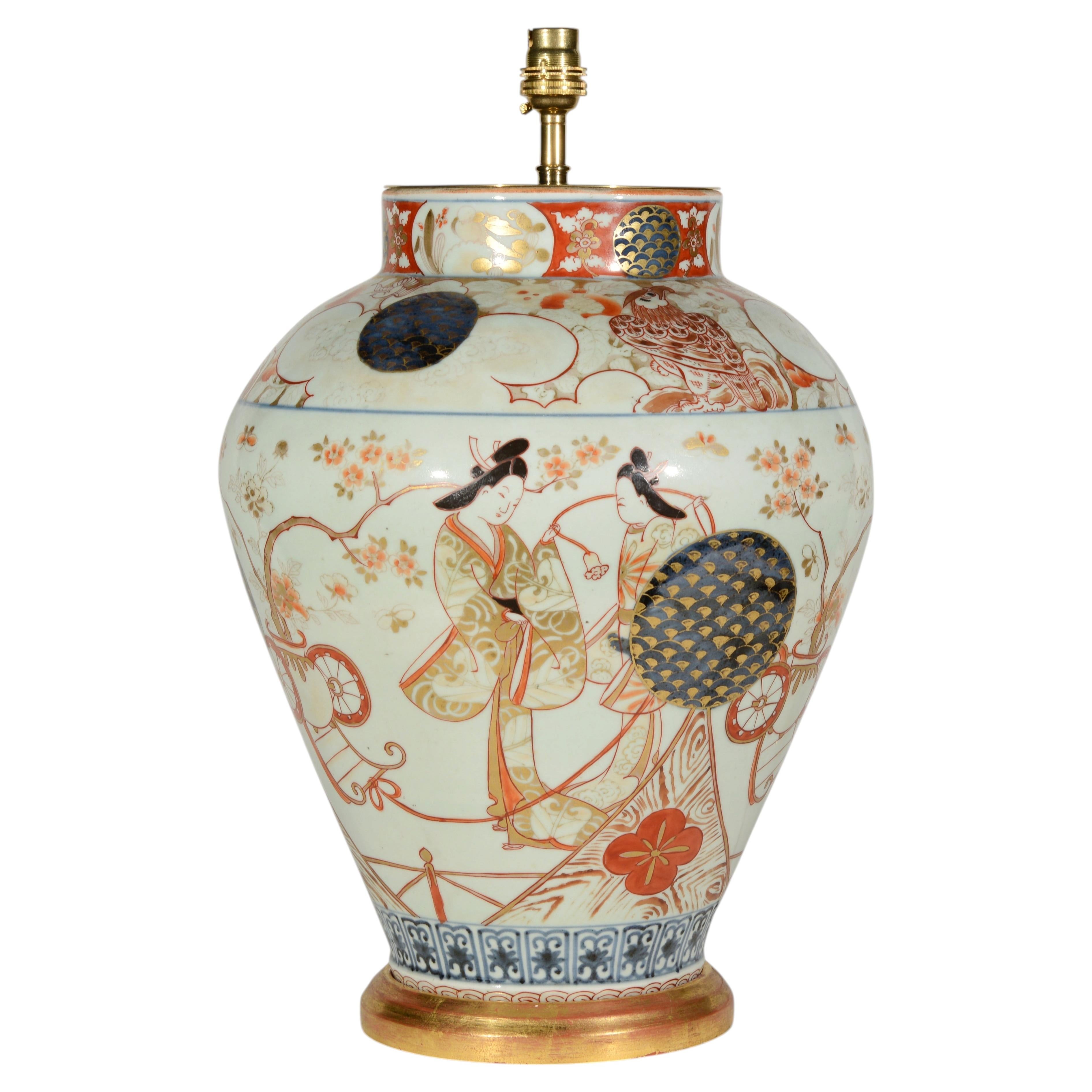 Japanese Arita Early 18th Century Antique Table Lamp
