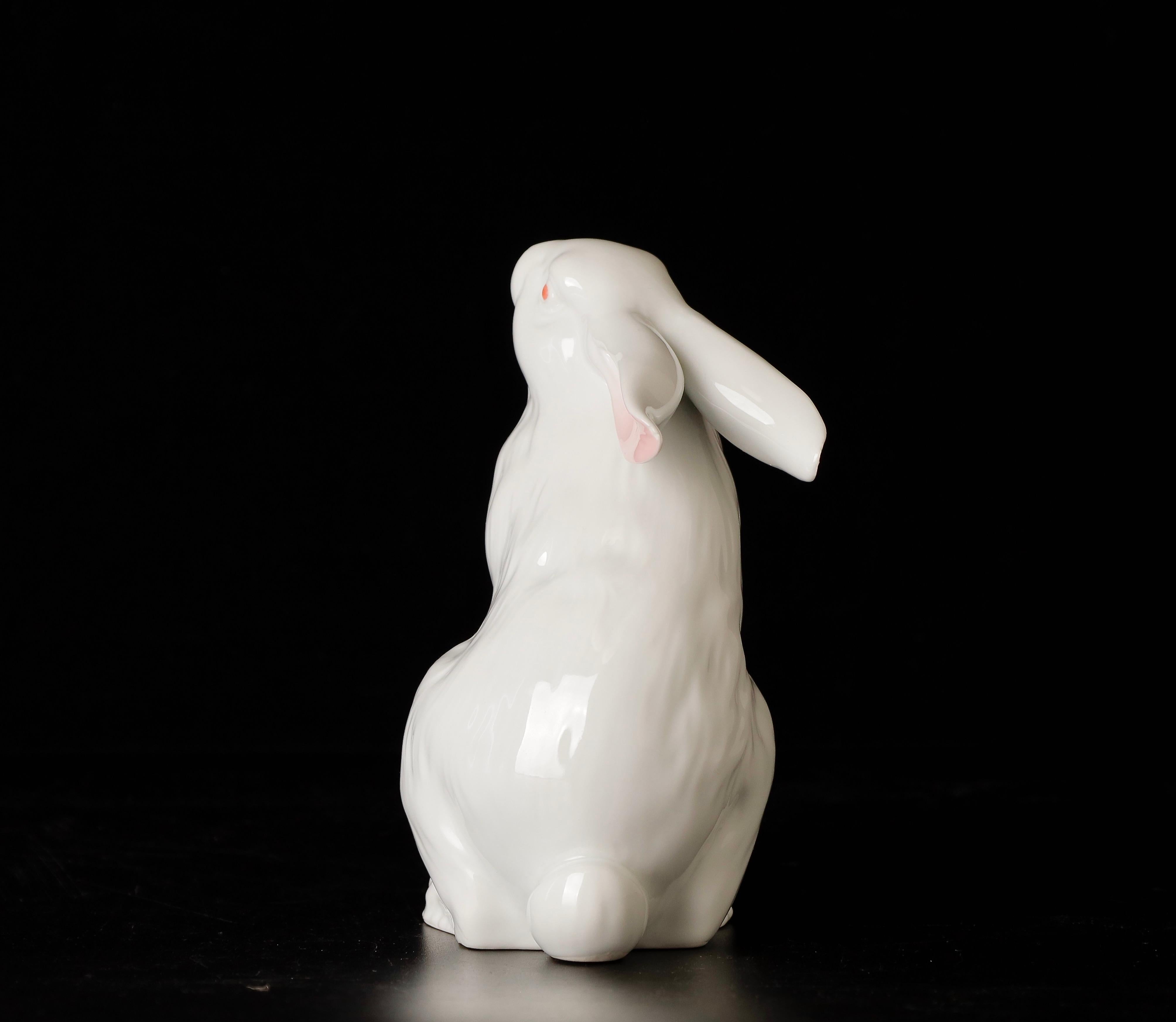 Japanese Arita Yaki Figure Pair of Rabbits by Shozan 7