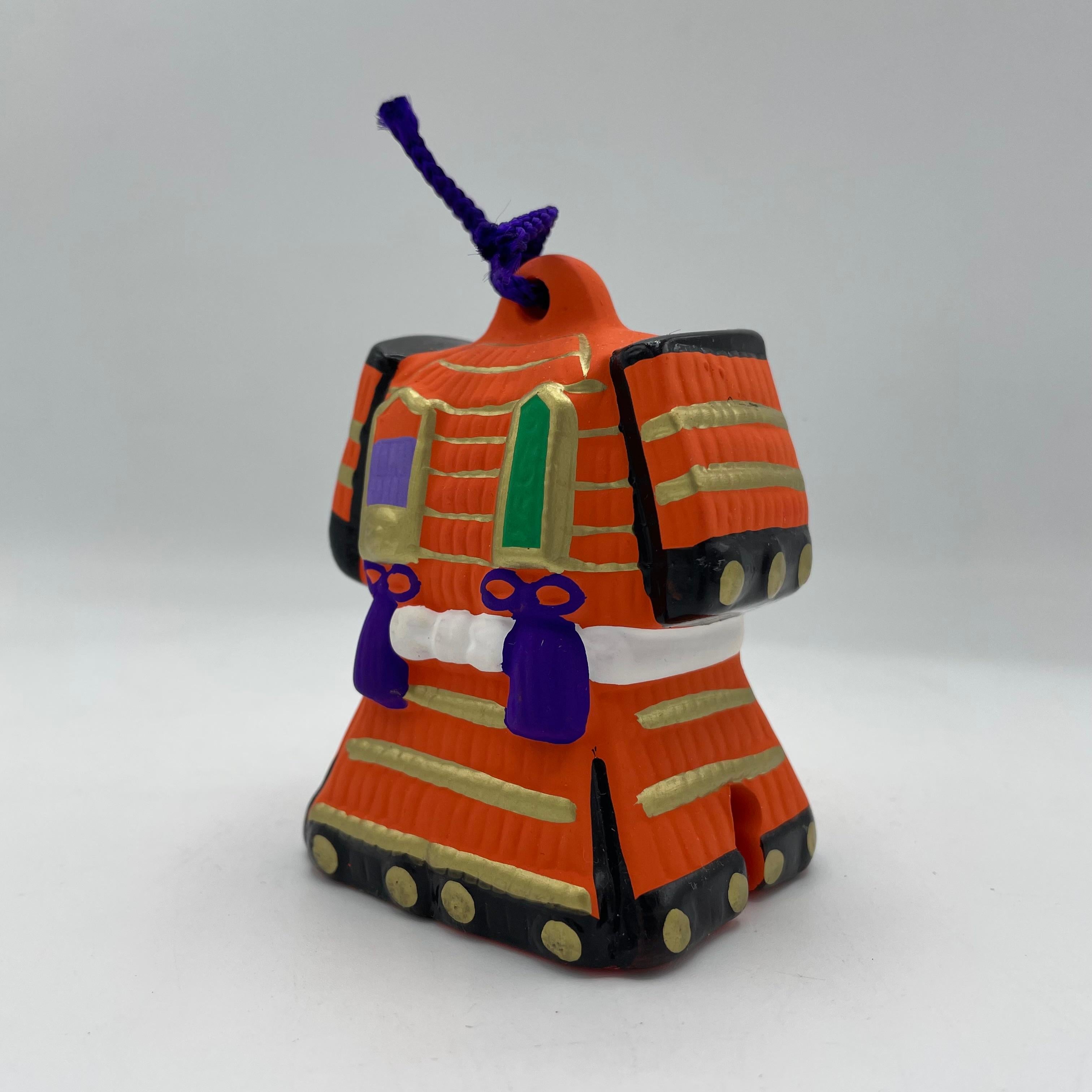 Japanese Armor Clay Bell Yoroi Dorei from Ohyama Jinjya 1990s In Good Condition For Sale In Paris, FR