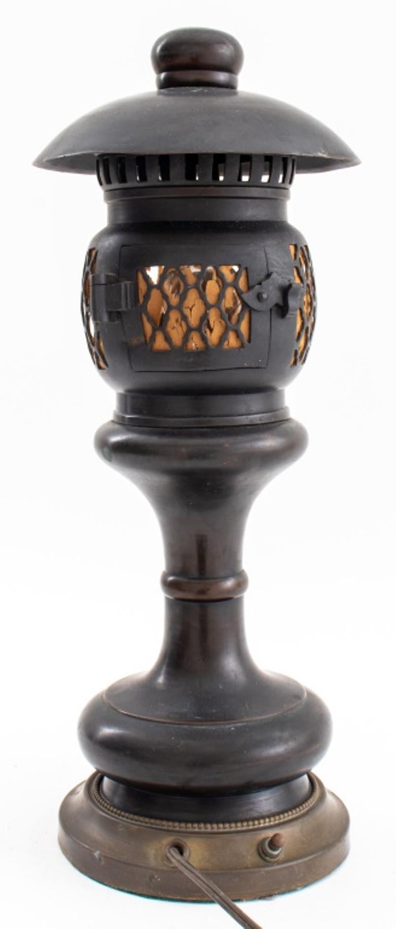 Japanese Art Deco Bronze Toro Lantern Lamp 1