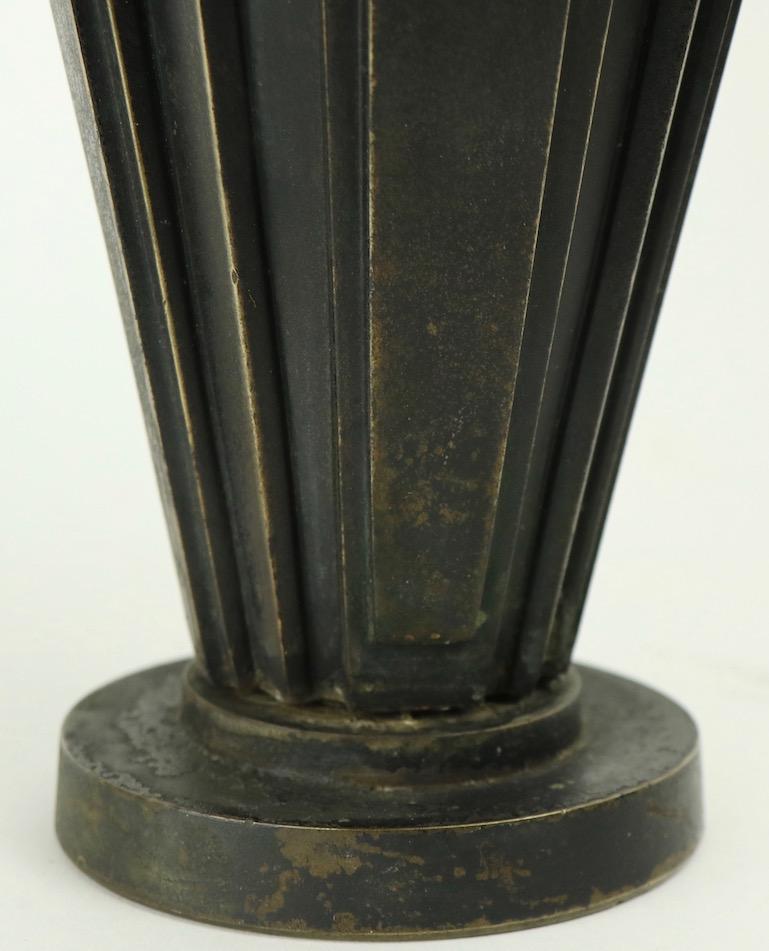 20th Century Japanese Art Deco Futurist Bronze Vase