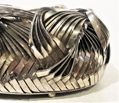 Japanese Art Deco Ikebana Chromed Metal Basket, ca. 1930s