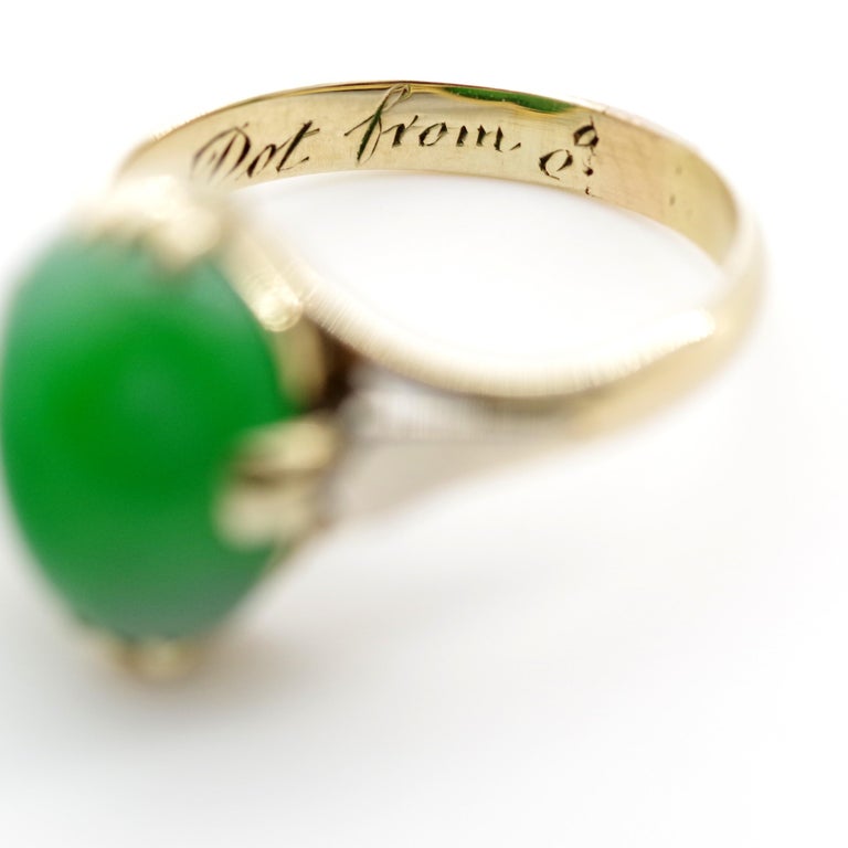 Japanese Art Deco Jade Ring Certified Untreated at 1stDibs japanese