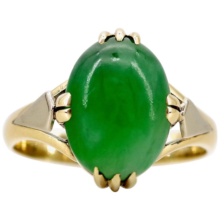 Japanese Art Deco Jade Ring Certified Untreated at 1stDibs japanese