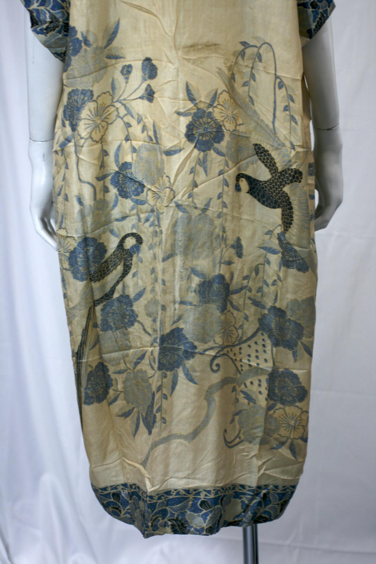 Japanese Art Deco Silk Pongee Loungewear 1