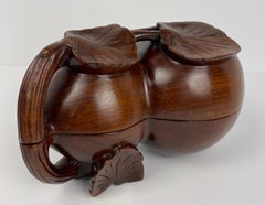 Japanese Art Deco Style Trinket Box or Hand-Carved Rosewood Jewelry Box