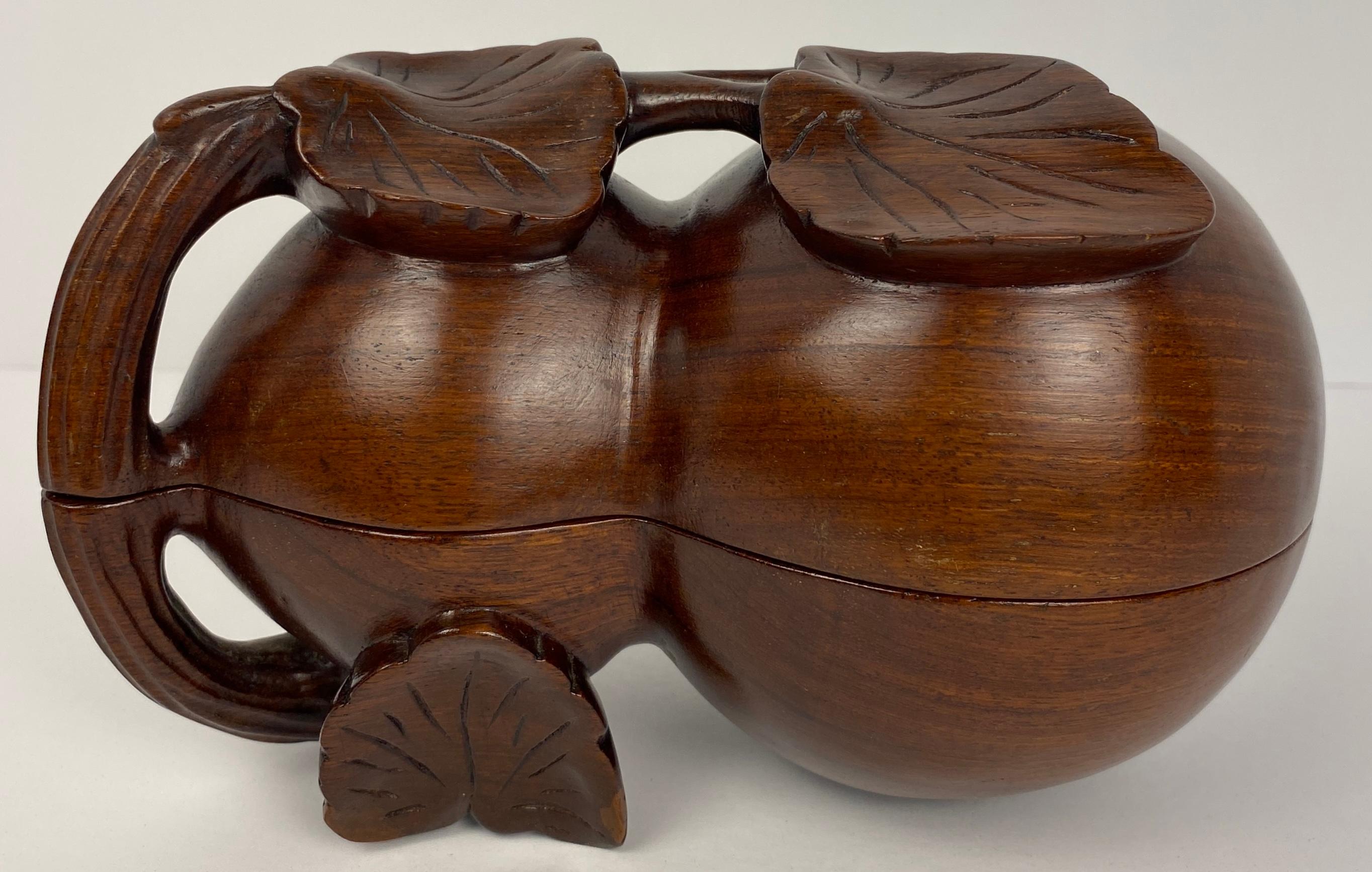 Japanisches Schmuckkästchen im Art-Deco-Stil oder handgeschnitztes Rosenholz-Schmuckkästchen im Angebot 1