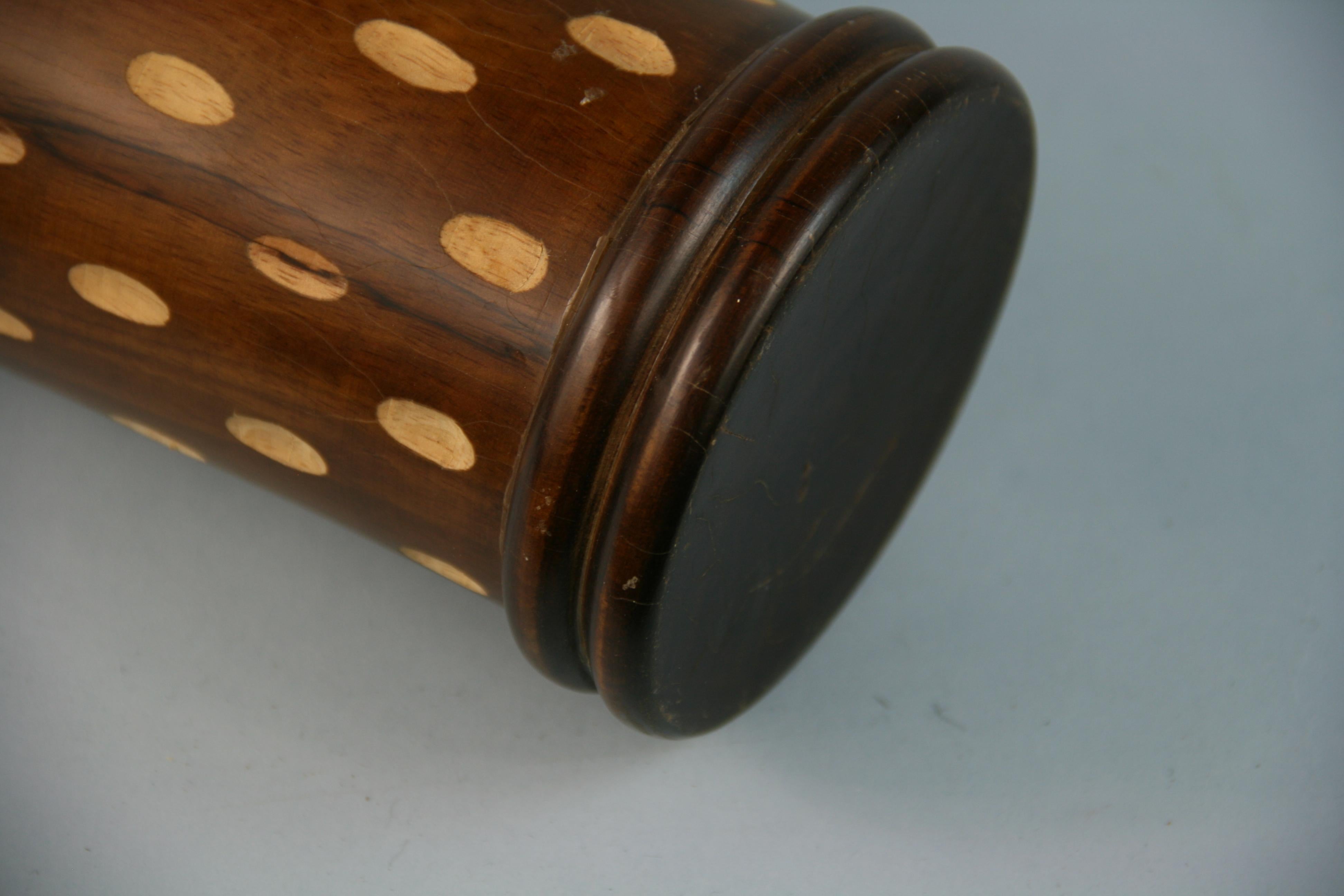 Japanese Art Deco Style Wood Hand Turned Vase with Incised Oval Cutouts For Sale 2