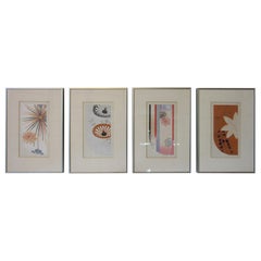 Japanese Art Deco Styled Woodblock Prints by Jun Hisatomi & Tamaki Yoshida