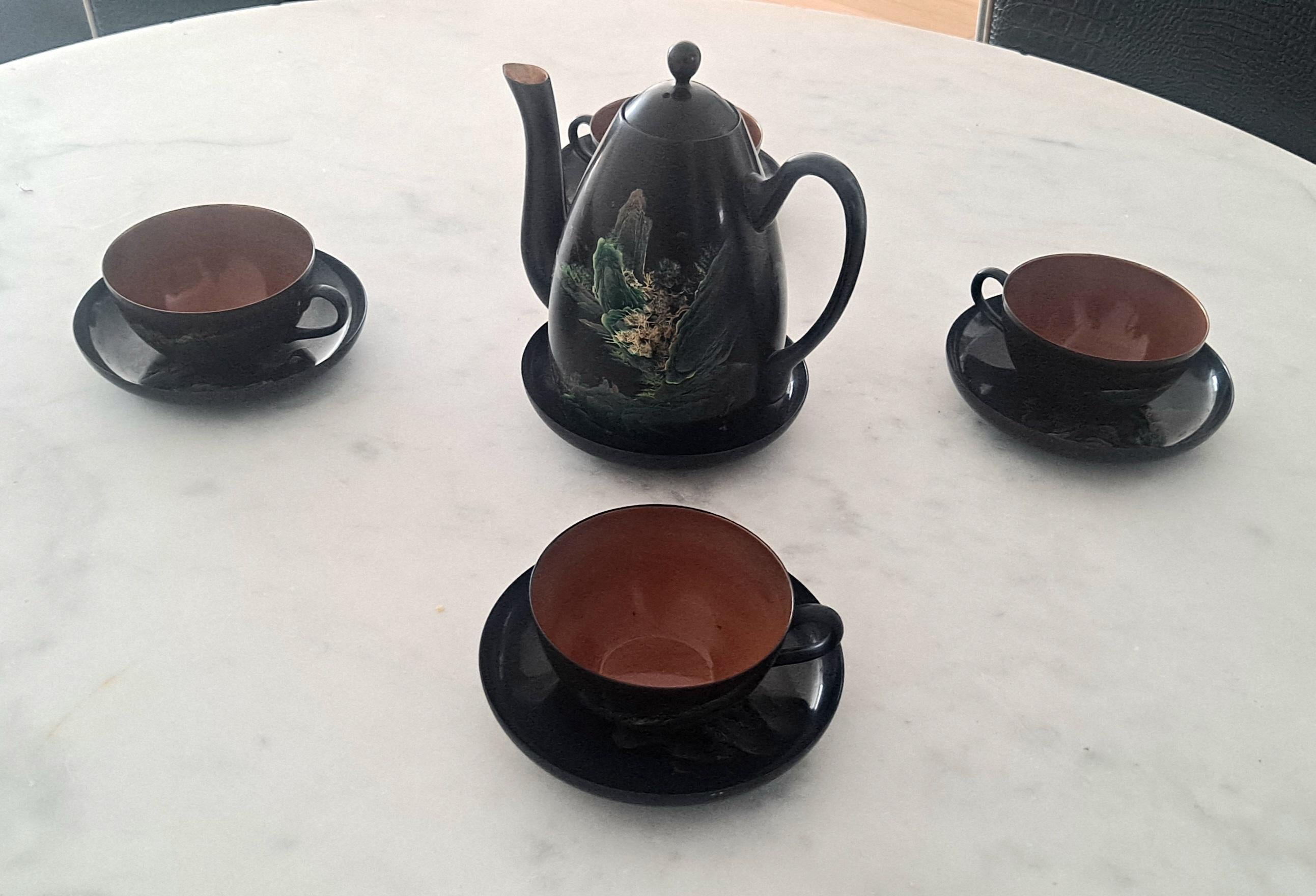 hand painted tea set made in japan