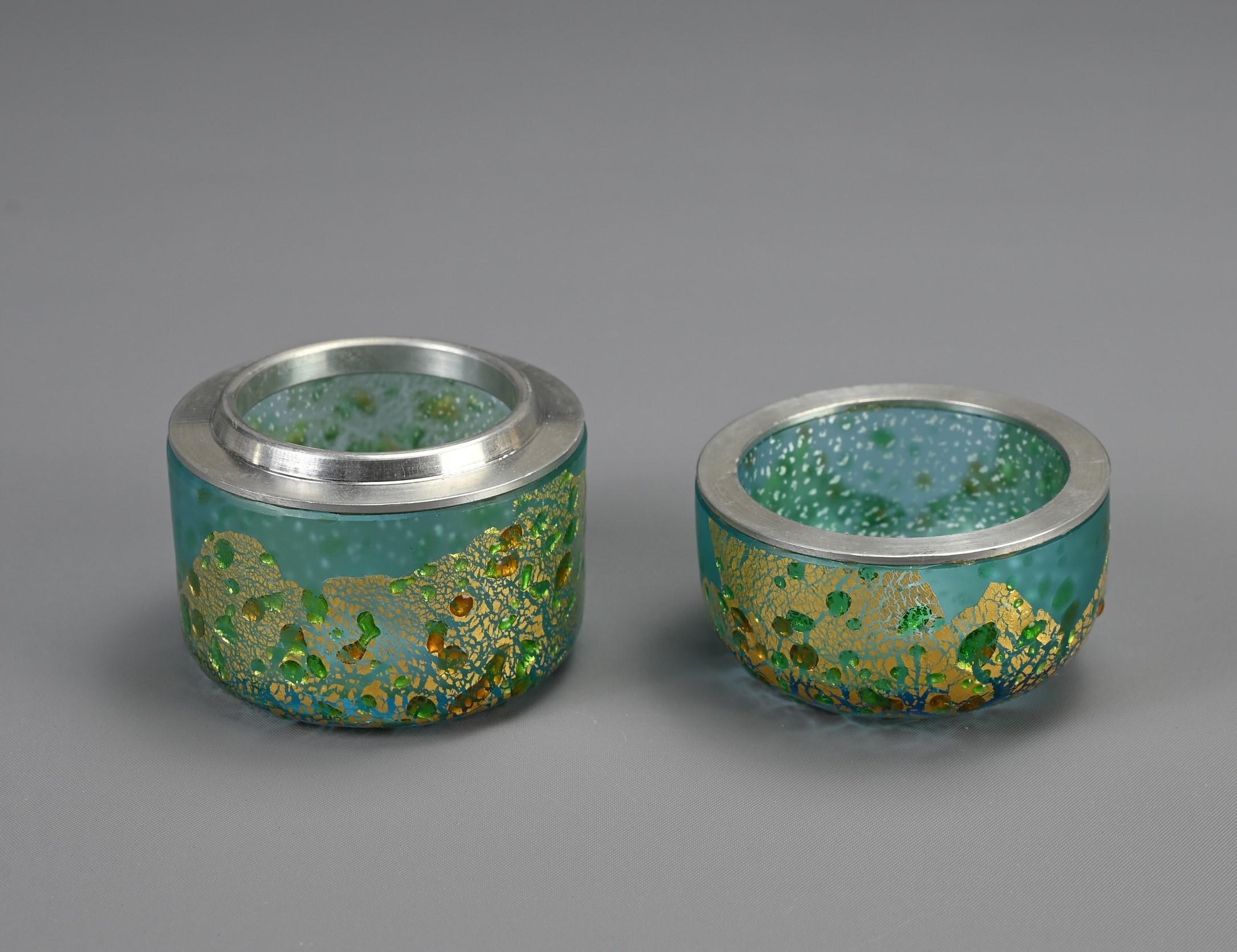Japanese Art Glass Natsume Tea Caddy By Kuniaki Kuroki Heisei Period 5