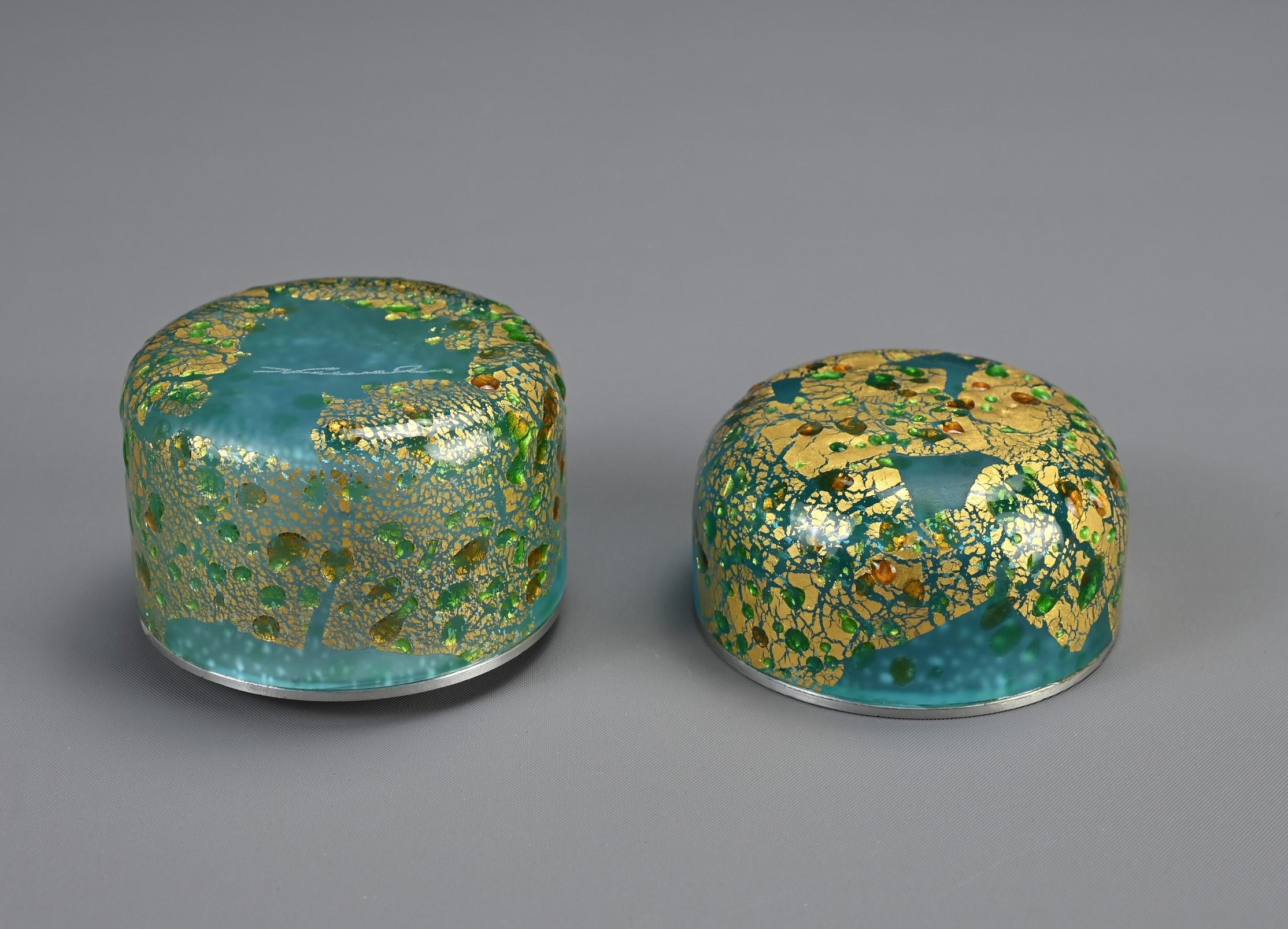 Japanese Art Glass Natsume Tea Caddy By Kuniaki Kuroki Heisei Period 4