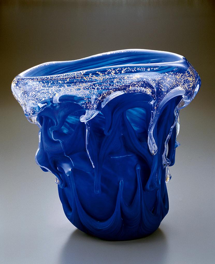 Vase sculptural en verre d'art japonais de Kyohei Fujita en vente 3