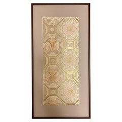 Japanese Kimono Art / Embroidered Wall Art -Floral Motif-