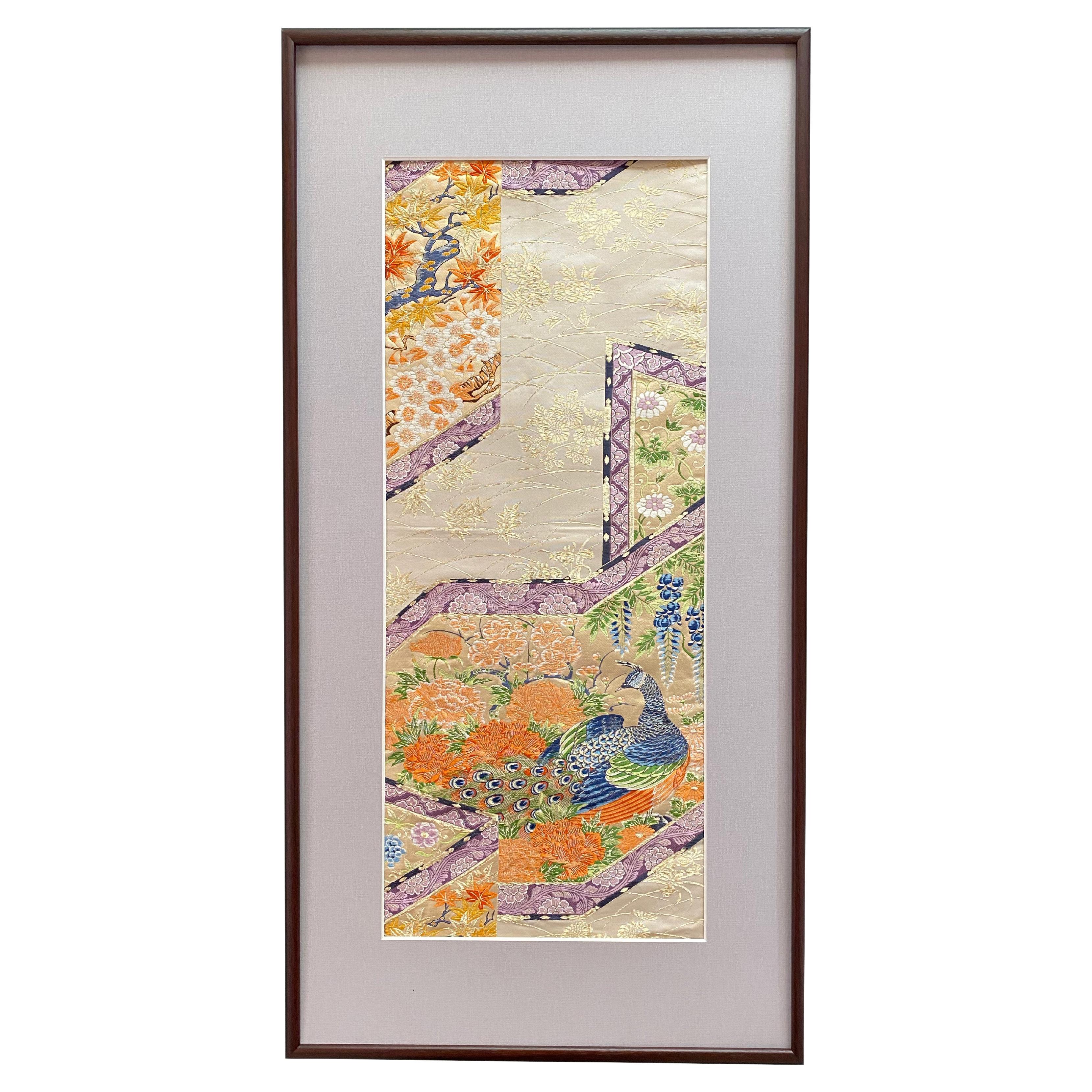 Kimono japonais / Art mural asiatique, le roi du paon en vente
